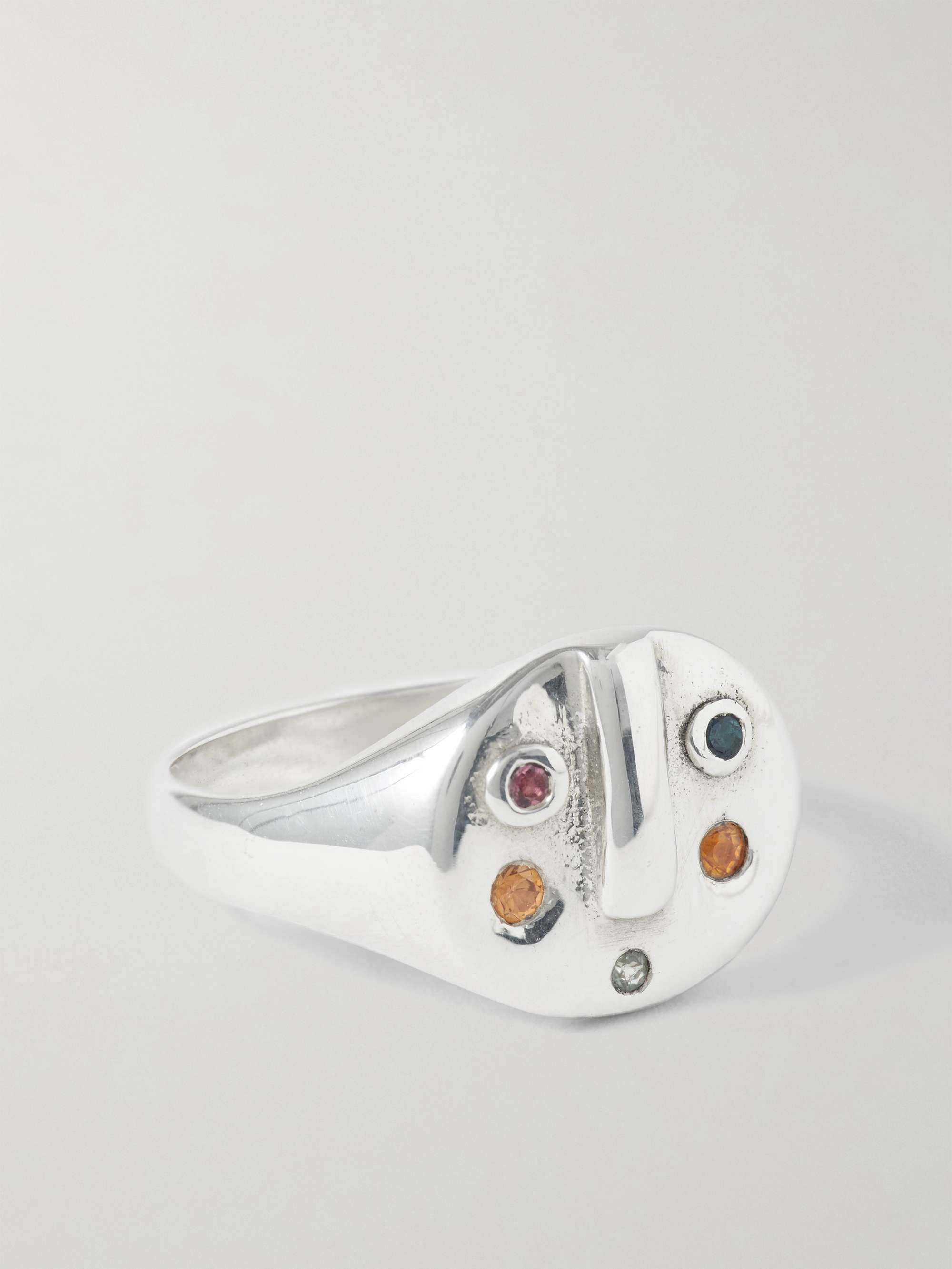 ALEC DOHERTY Dazed Sterling Silver, Tourmaline and Sapphire Ring for Men |  MR PORTER