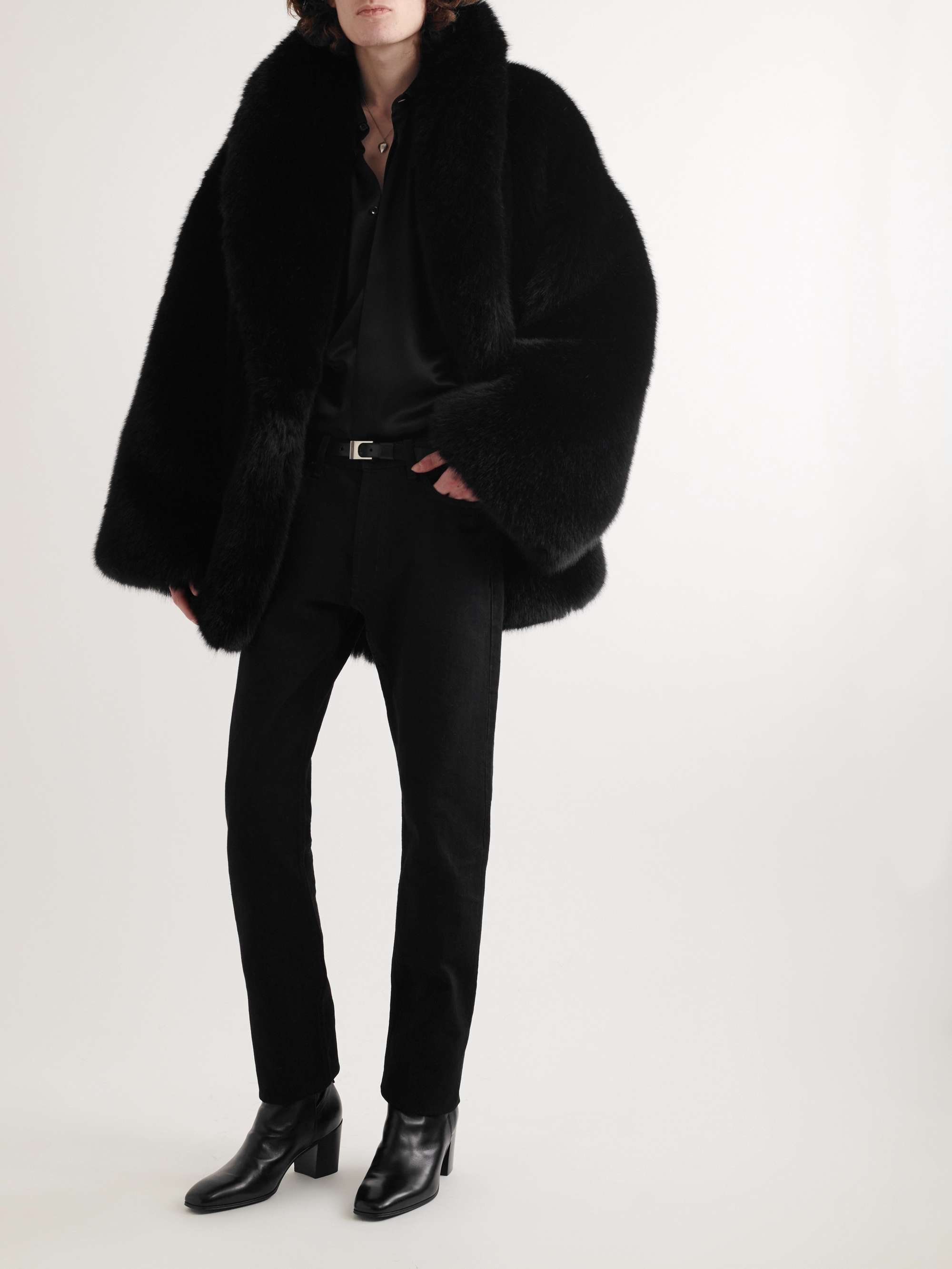 SAINT LAURENT Faux Fur Coat | MR PORTER