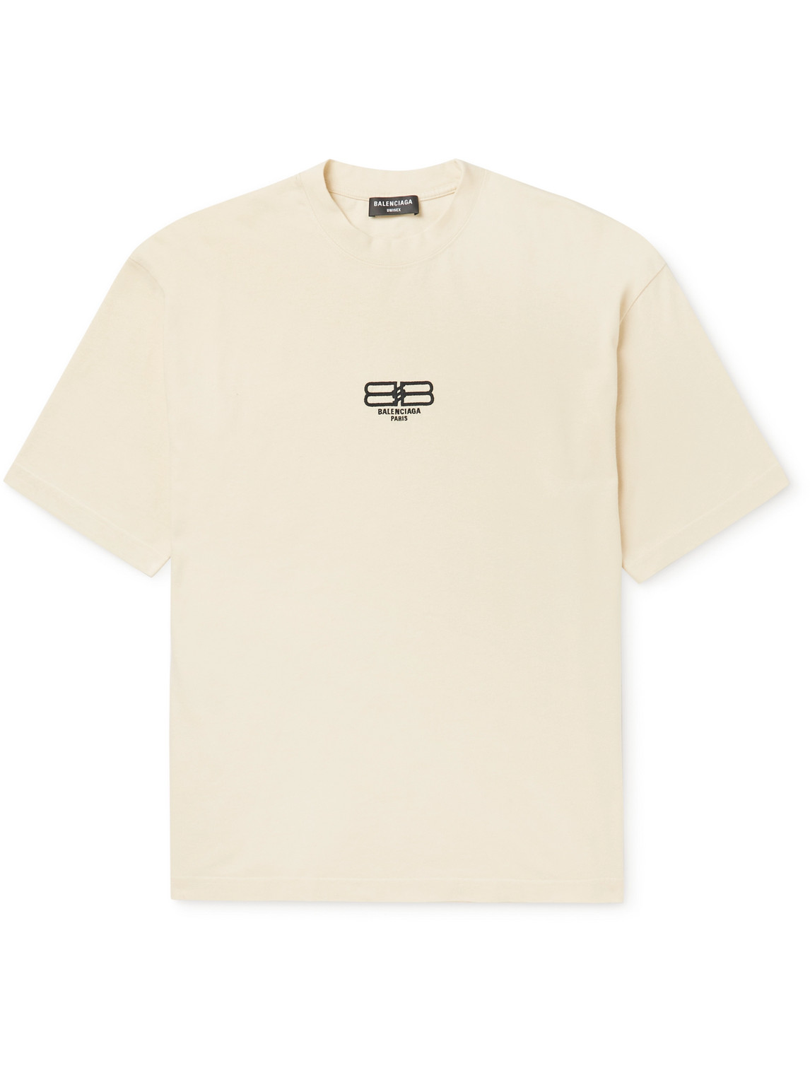 Logo Cotton Jersey T Shirt in Beige - Balenciaga