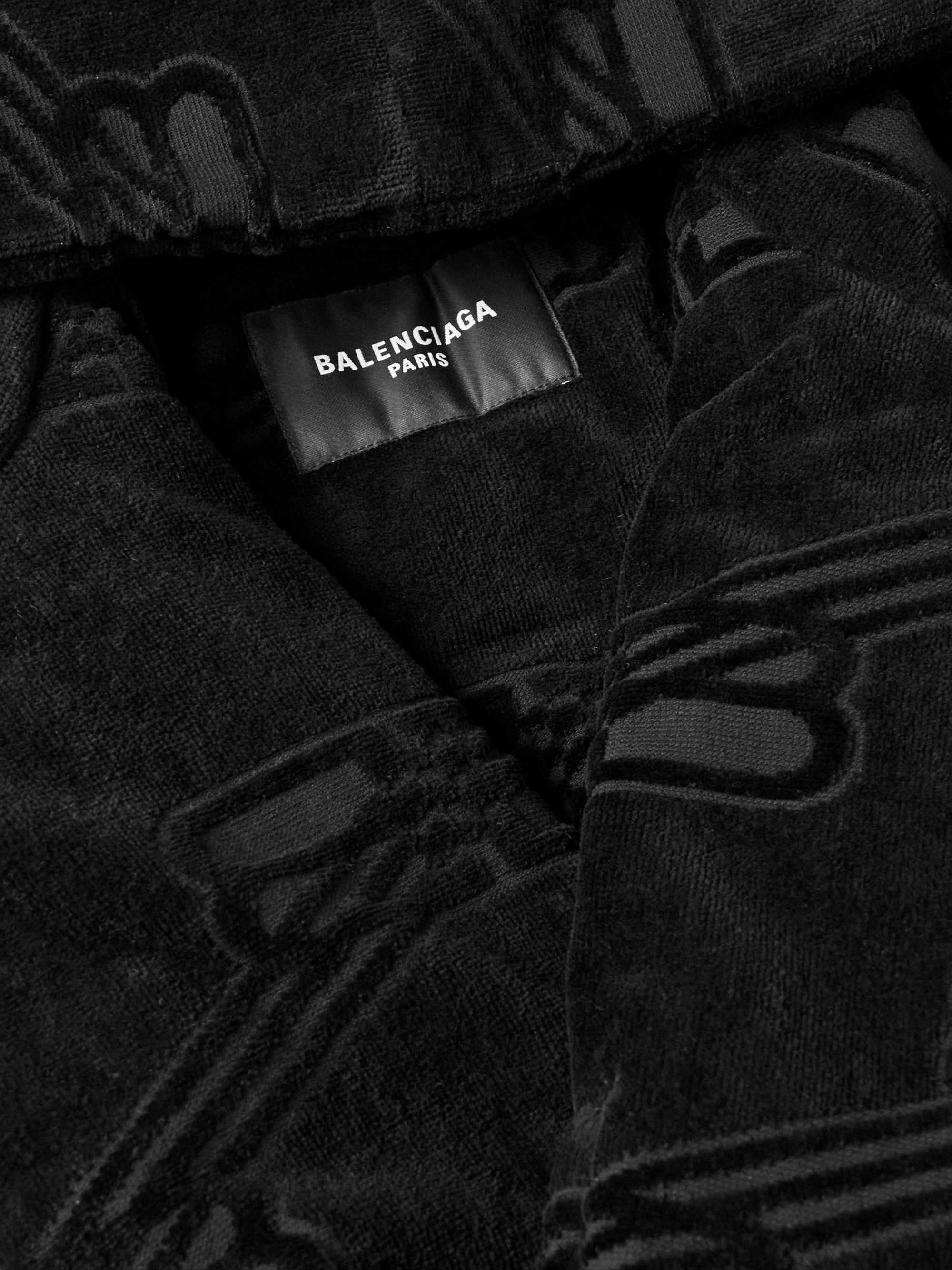 BALENCIAGA Oversized Logo-Jacquard Cotton-Terry Hooded Robe | MR PORTER