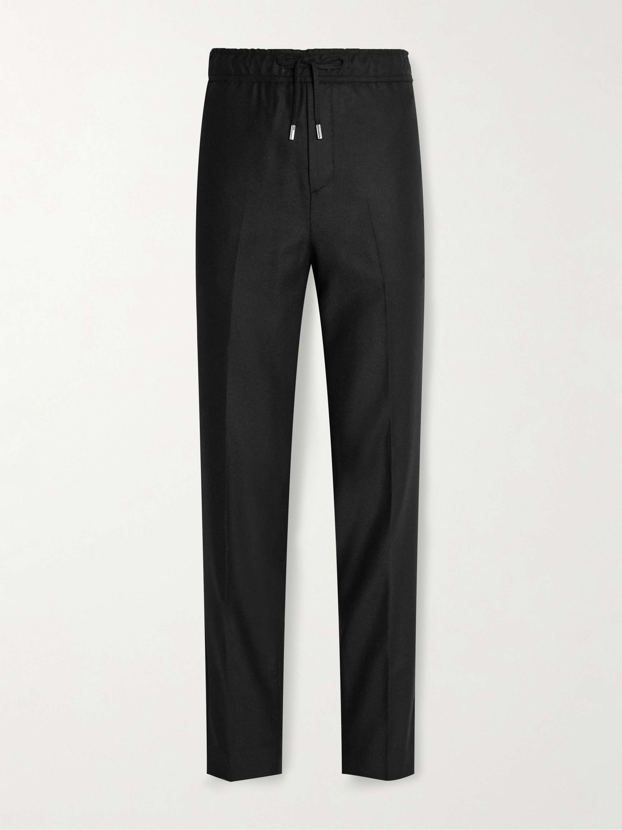 Tapered Virgin Wool and Cashmere-Blend Drawstring Trousers