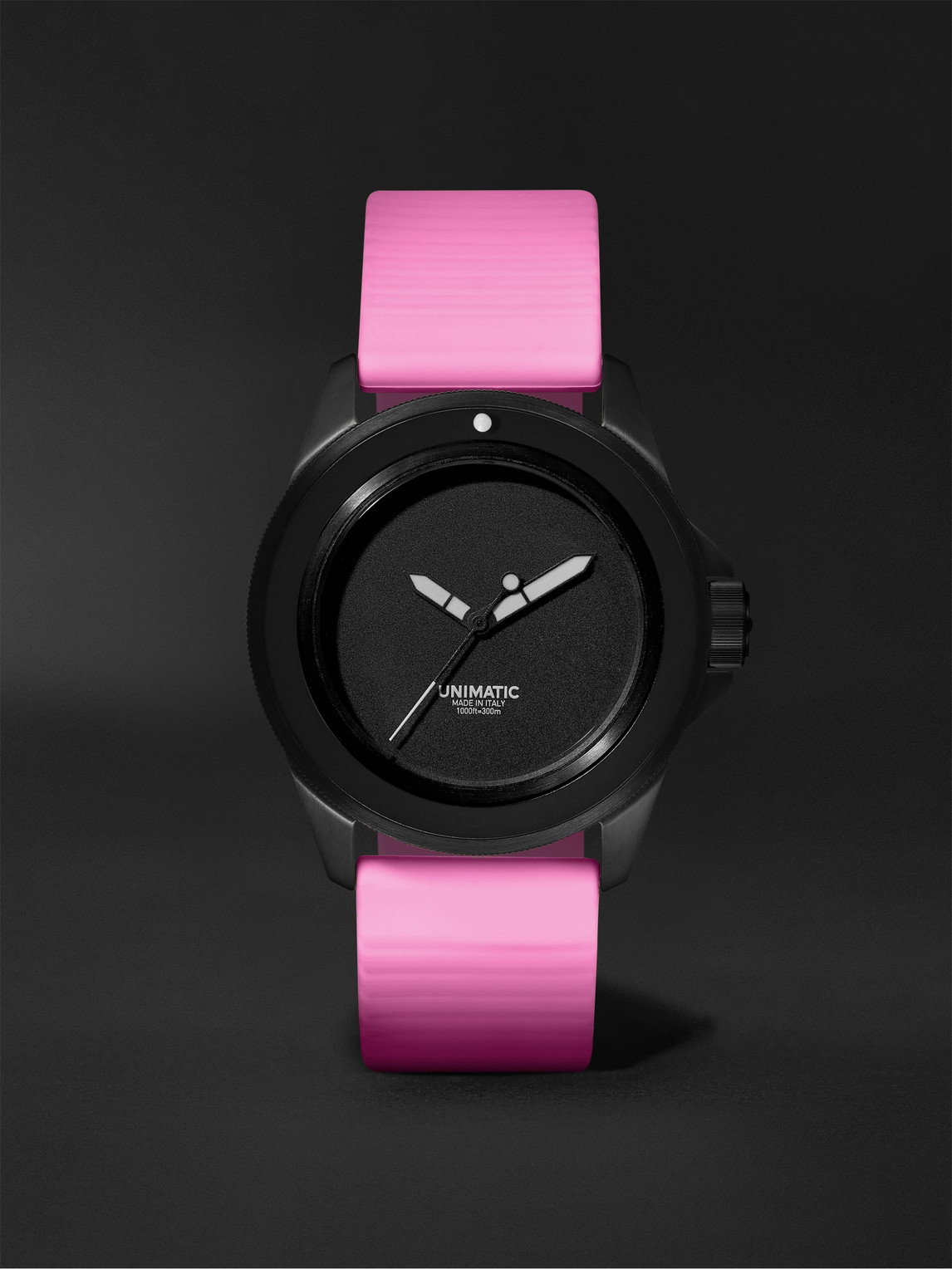 Unimatic Model One Miami Pink Limited Edition Automatic 40mm Blackened Stainless Steel And Tpu Watch, Ref. No
