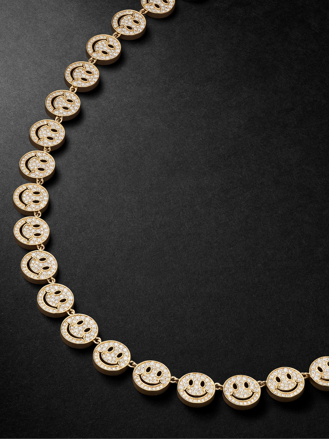 Sydney Evan - Happy Face Eternity Gold Diamond Necklace - Men - Gold for Men