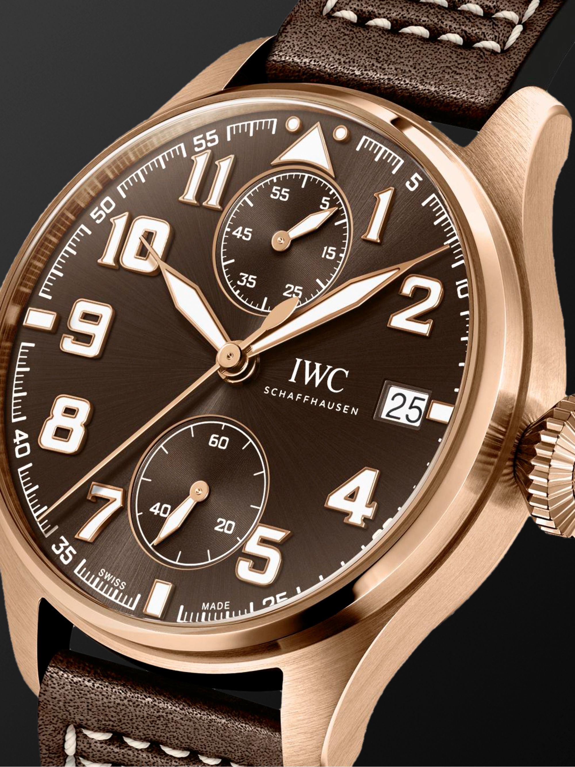 IWC SCHAFFHAUSEN Big Pilot's Antoine de Saint Exupéry Limited-Edition  Hand-Wound 46mm 18-Karat Red Gold and Leather Watch, Ref. No. IW515204 for  Men | MR PORTER