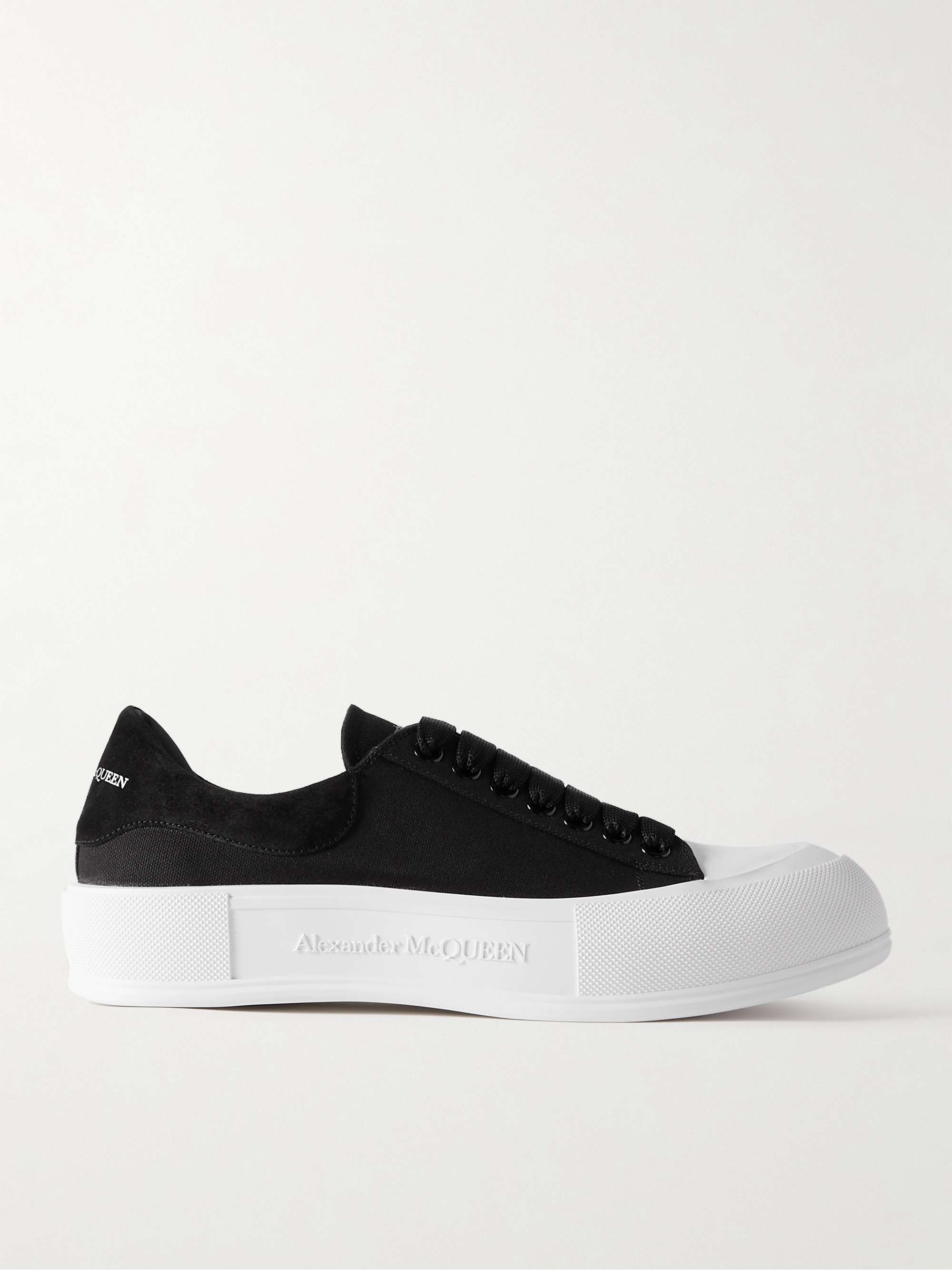 ALEXANDER MCQUEEN Deck Exaggerated-Sole Suede-Trimmed Canvas Sneakers for  Men | MR PORTER