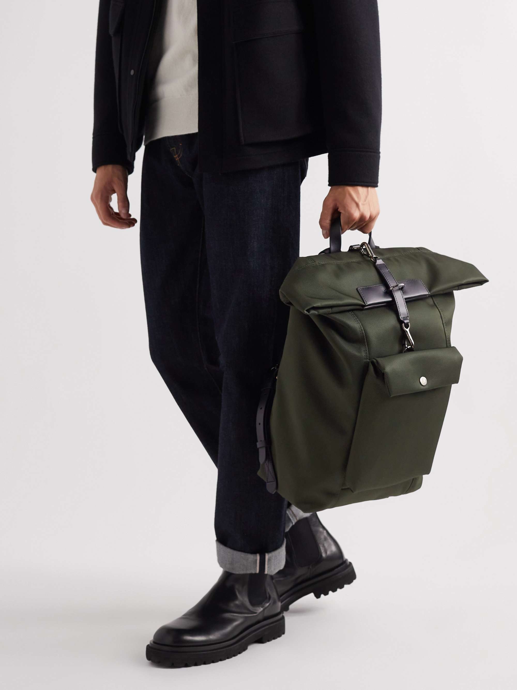 MISMO M/S Escape Leather-Trimmed Ballistic Nylon Backpack | MR PORTER