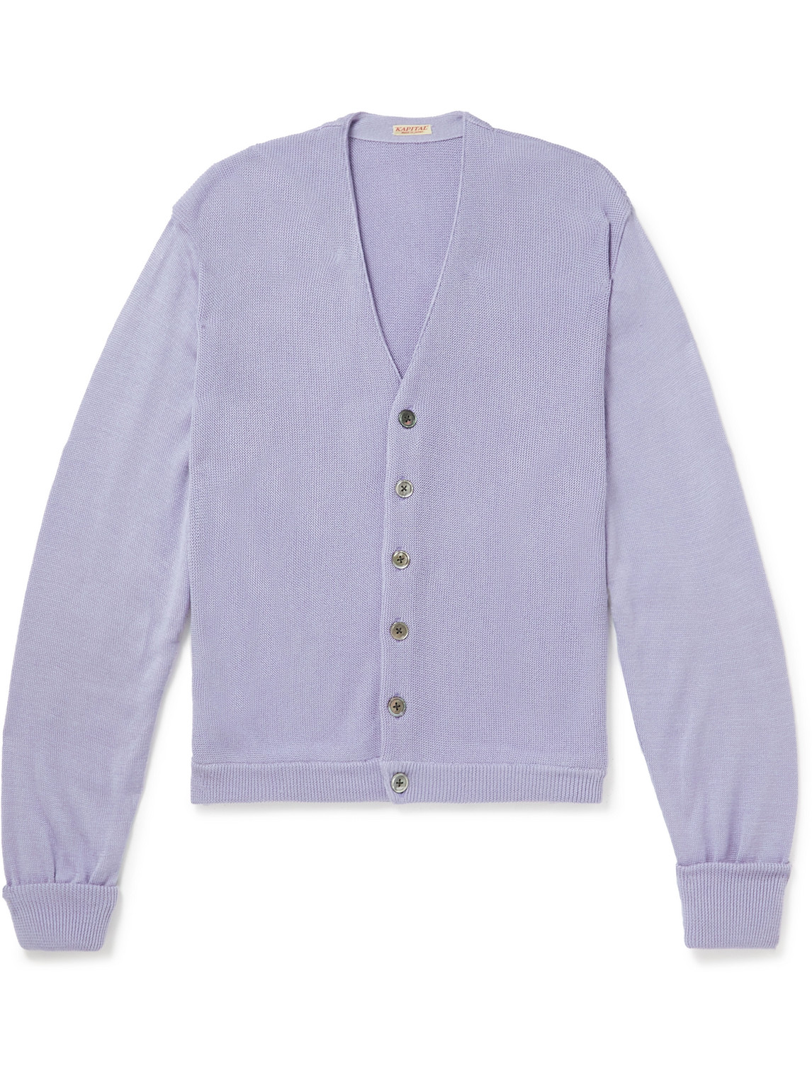 Kapital Intarsia Knitted Cardigan In Purple