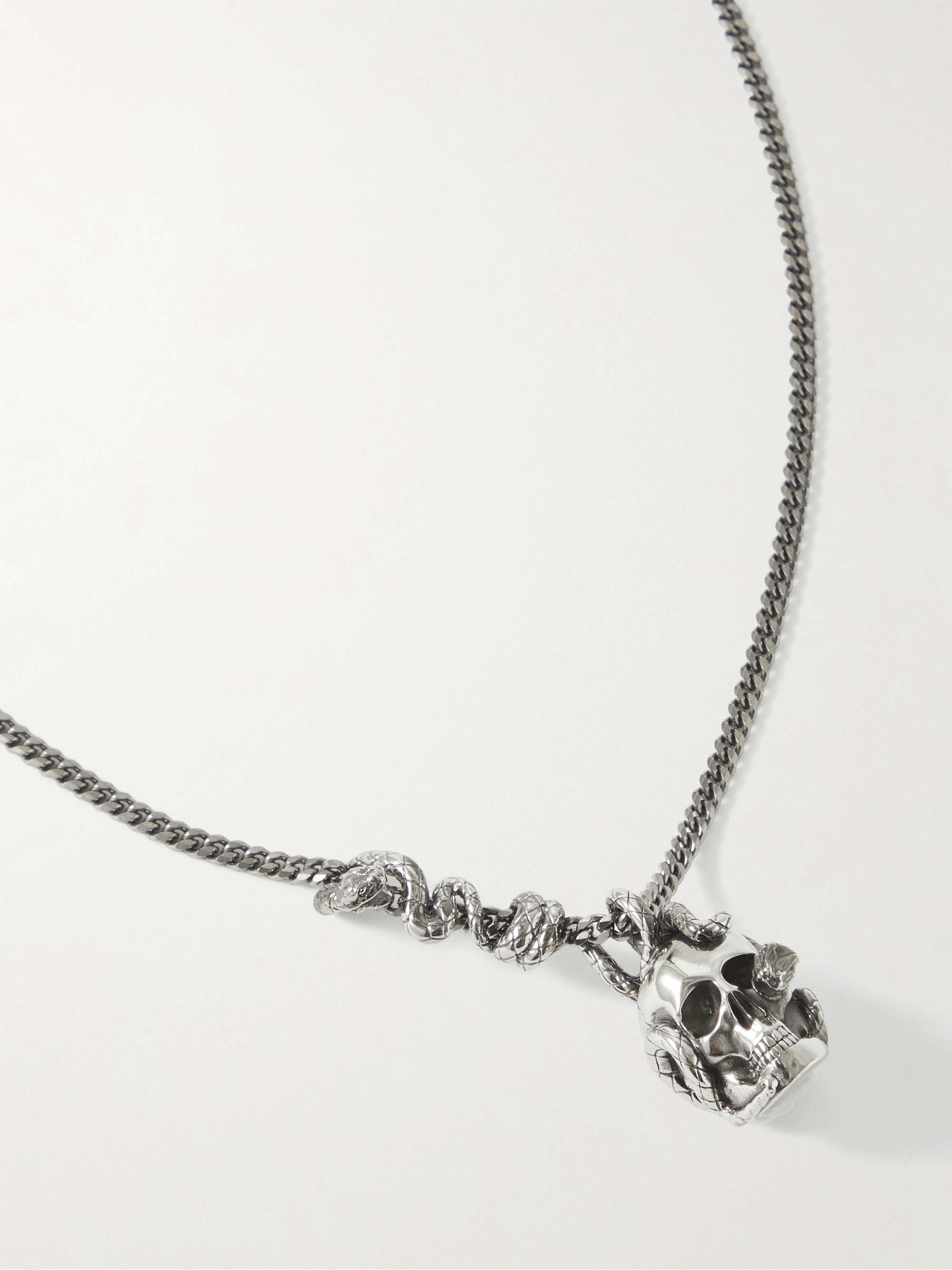 ALEXANDER MCQUEEN Skull Silver-Tone Necklace for Men | MR PORTER