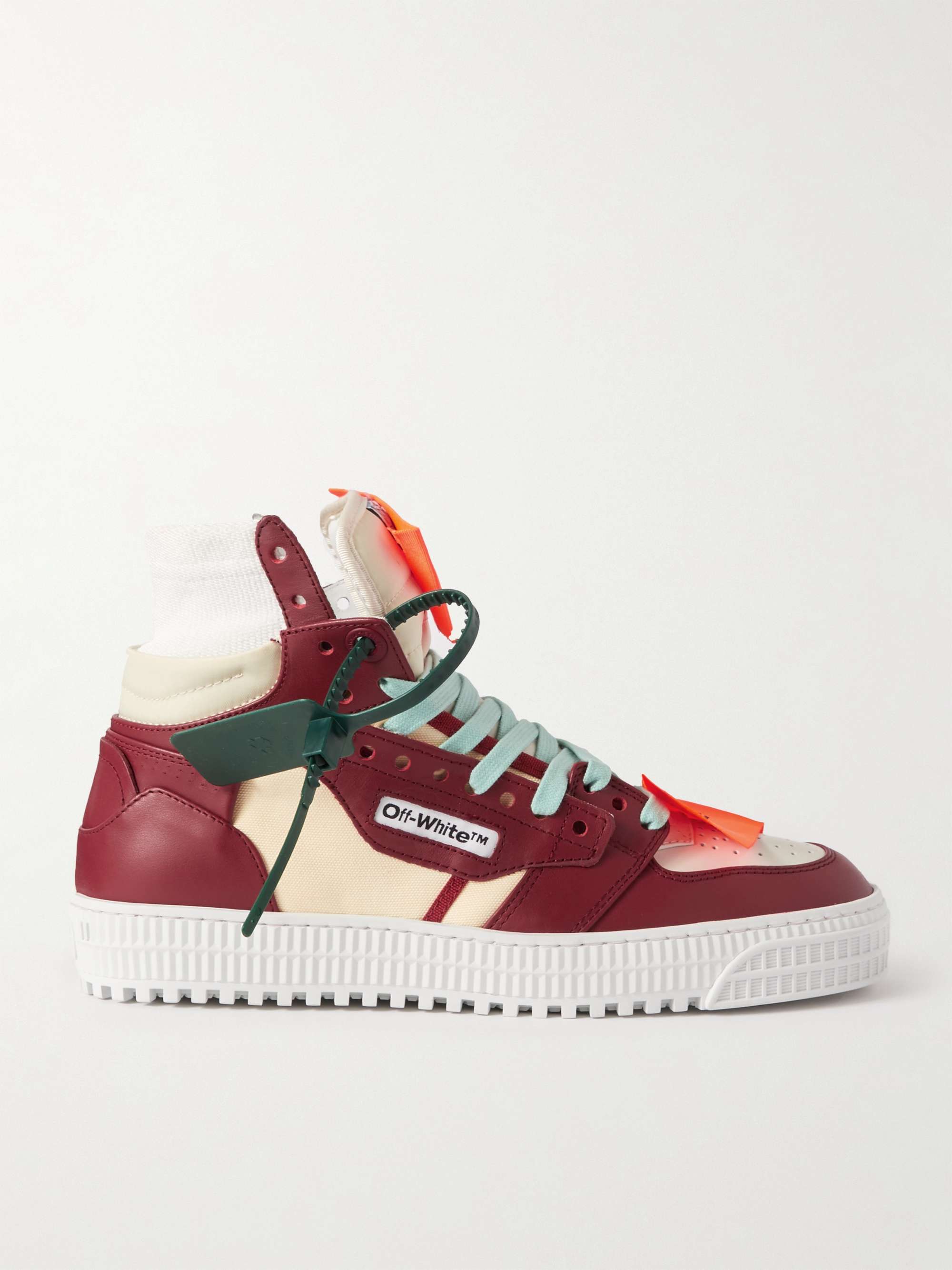 OFF-WHITE 3.0 Off-Court Leather, Canvas and Suede High-Top Sneakers for Men  | MR PORTER