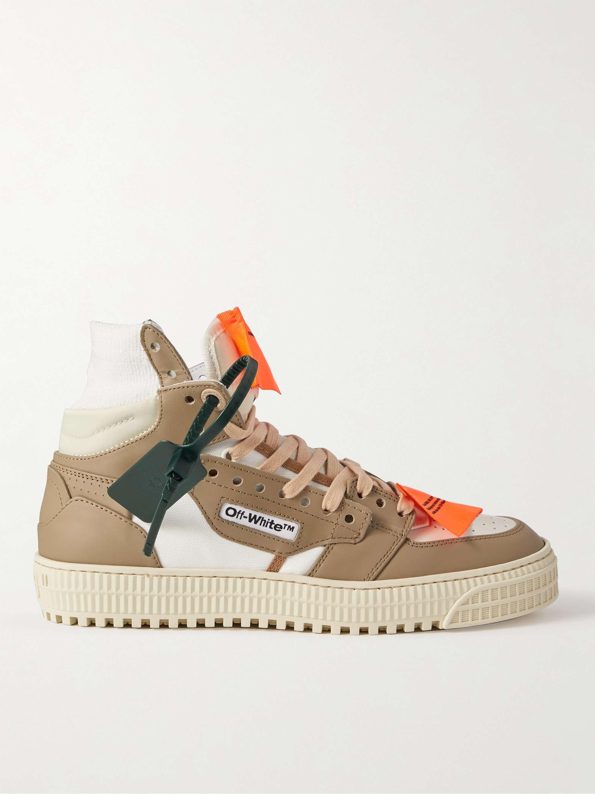 OFF-WHITE 3.0 Off-Court Leather, Canvas and Suede High-Top Sneakers for Men  | MR PORTER