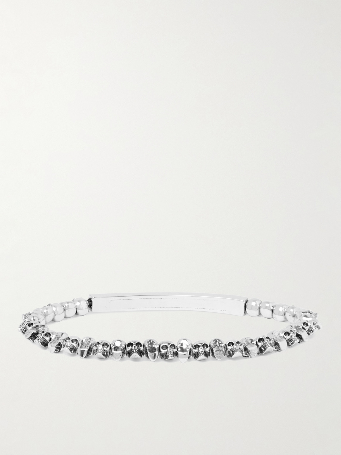 Shop Alexander Mcqueen Skull Silver-plated Bracelet