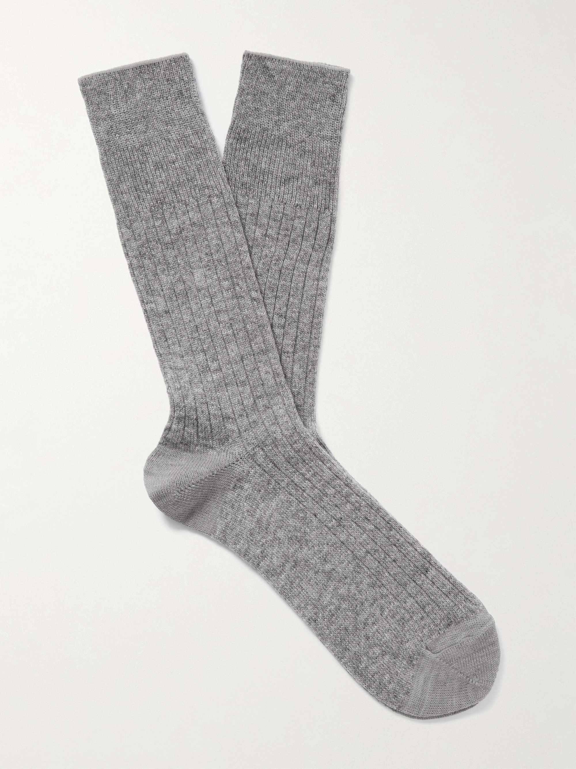 MR P. Ribbed Cashmere-Blend Socks for Men | MR PORTER