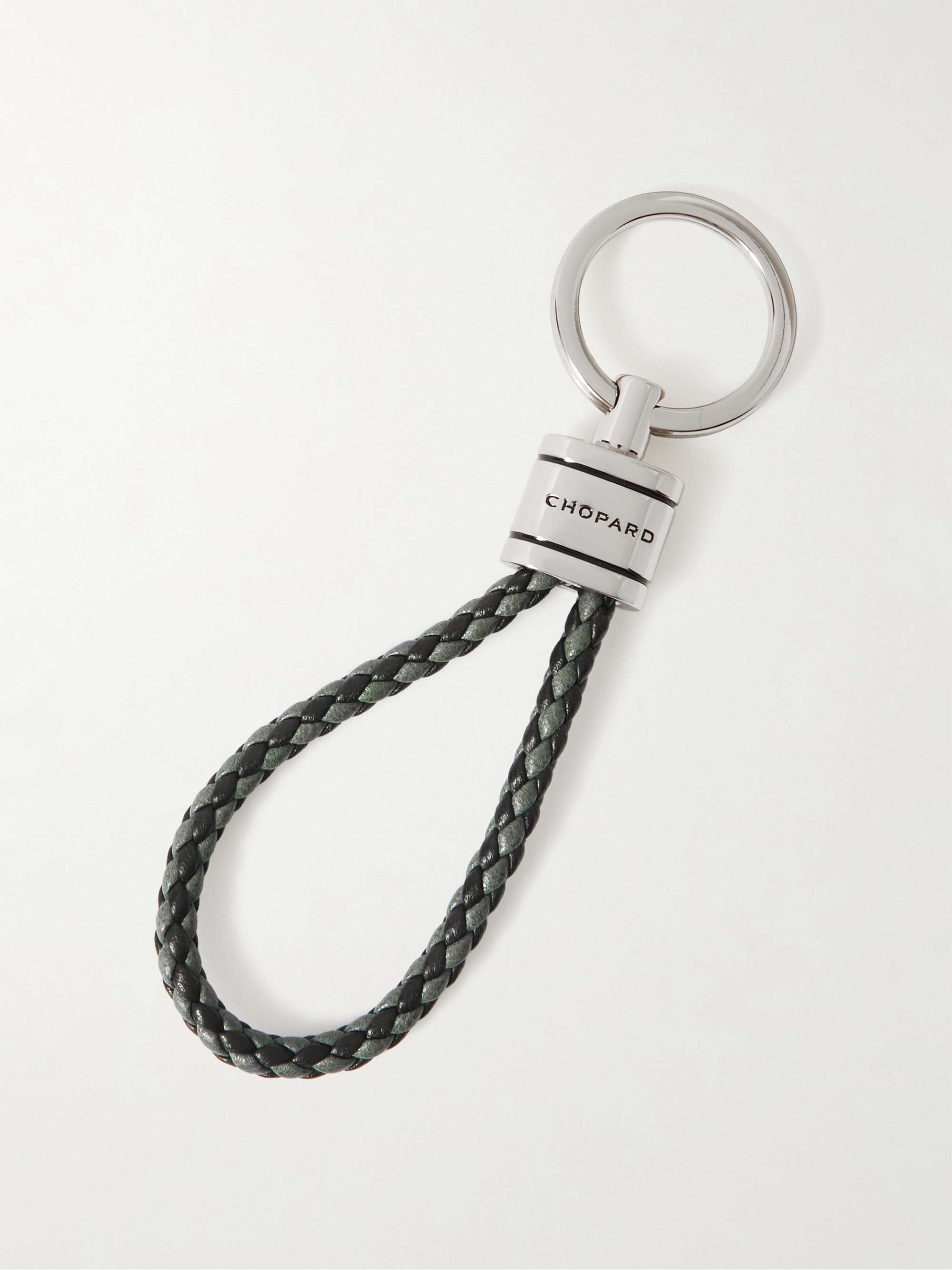 CHOPARD Braided Leather and Silver-Tone Keyring | MR PORTER