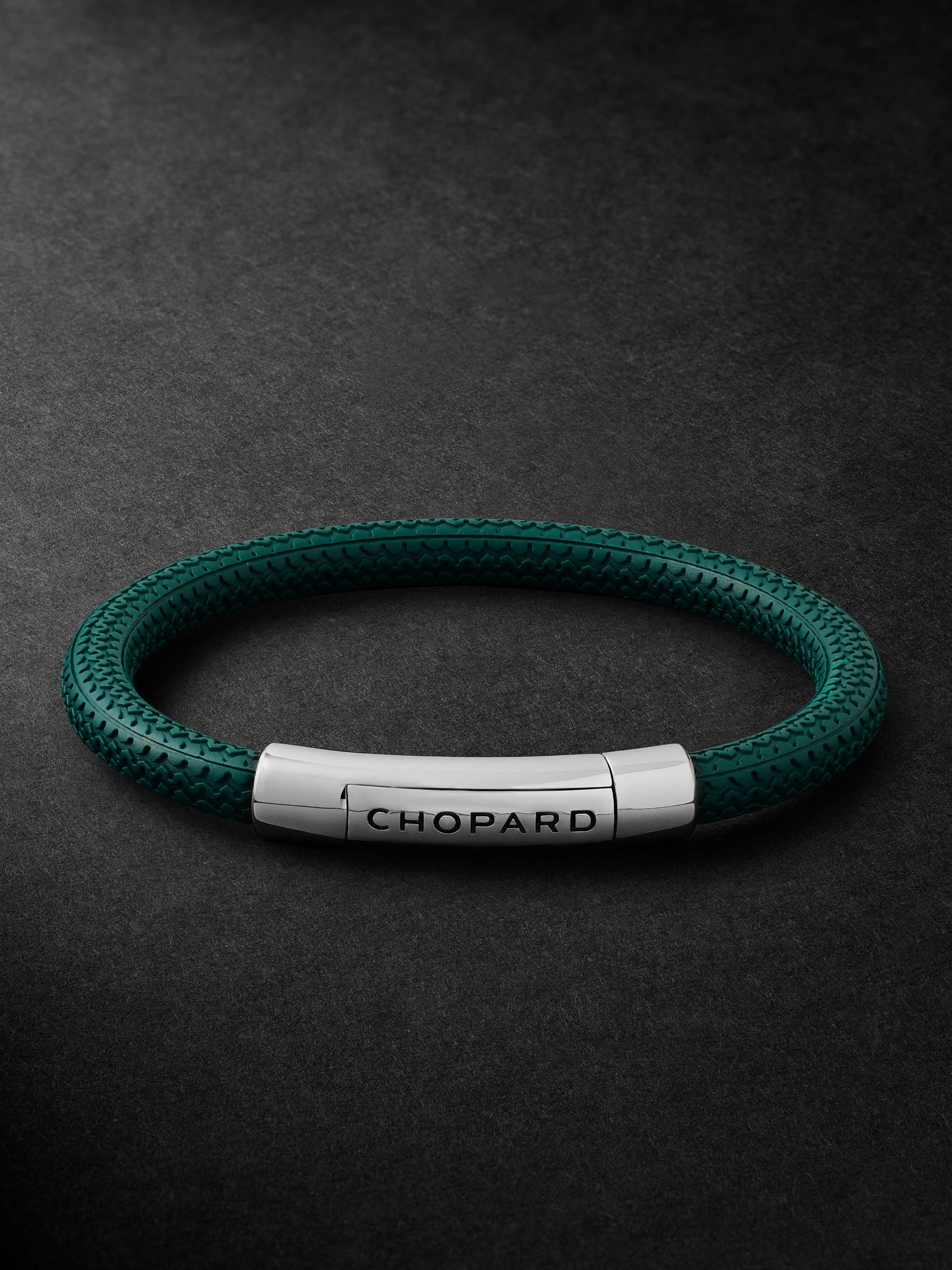 CHOPARD Classic Racing Rubber and Silver-Tone Bracelet for Men | MR PORTER