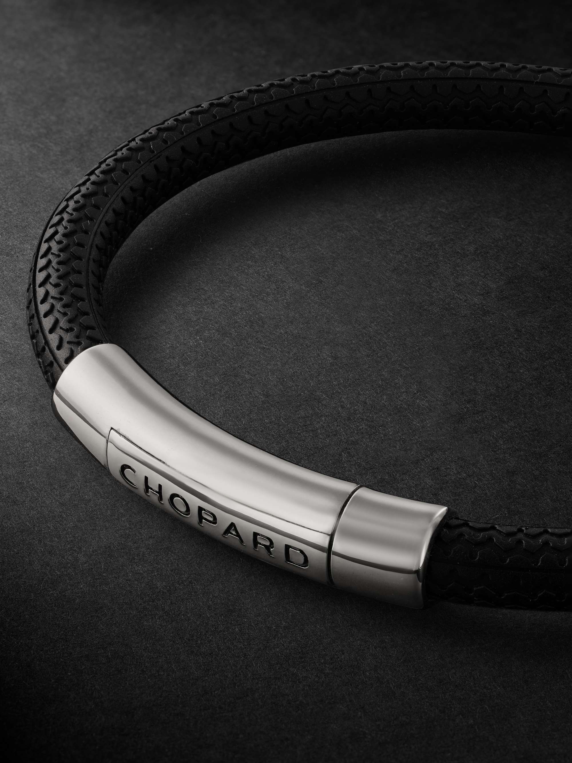 CHOPARD Classic Racing Rubber and Silver-Tone Bracelet for Men | MR PORTER