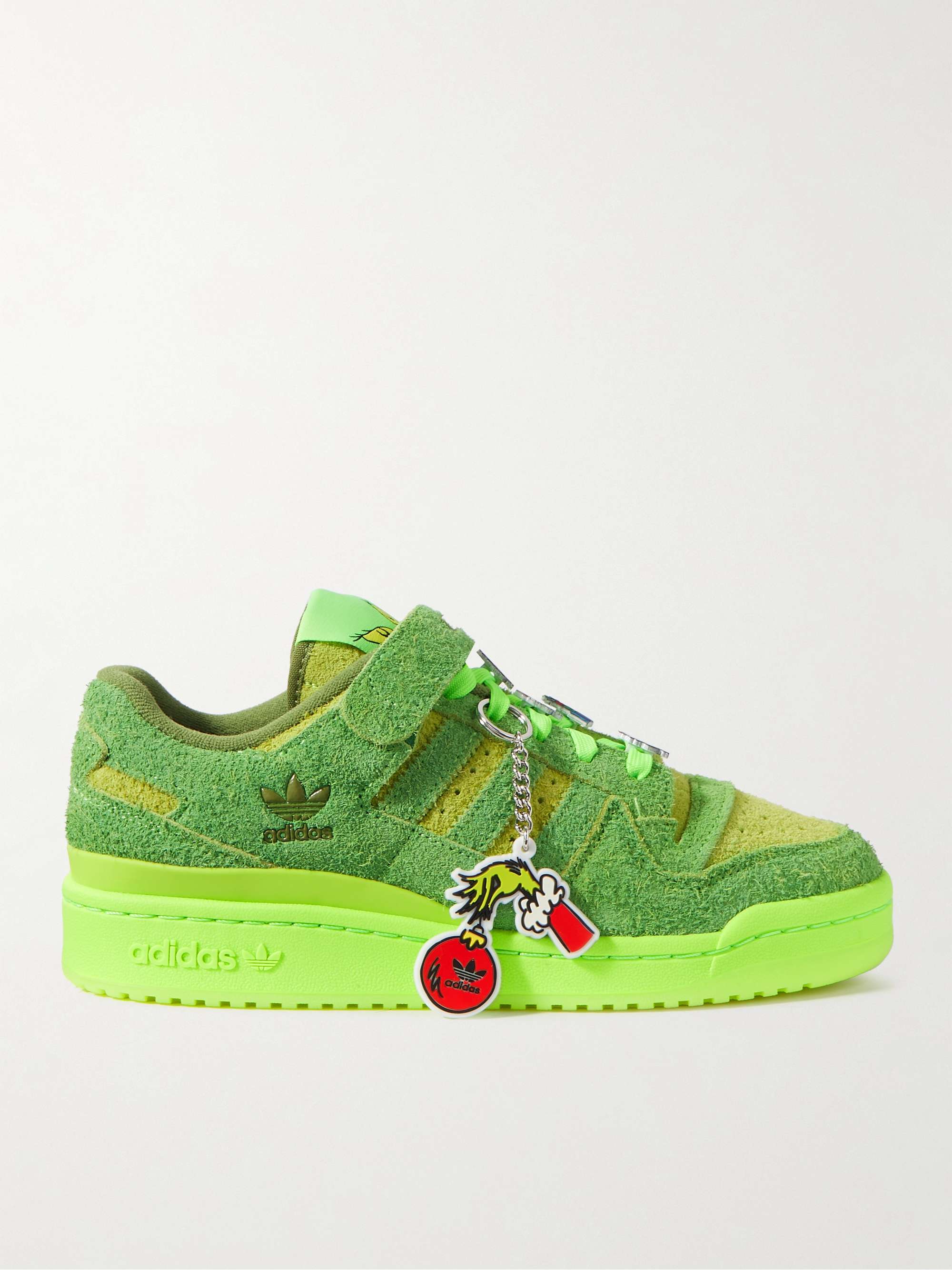Green + The Grinch Forum Low Embellished Suede Sneakers | ADIDAS ORIGINALS  | MR PORTER
