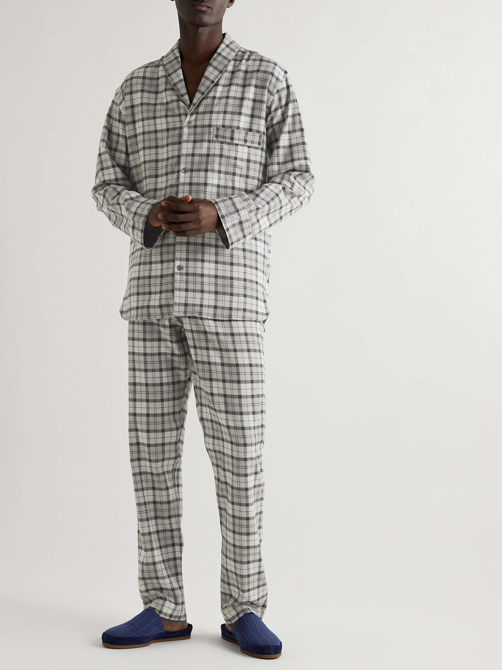 ZIMMERLI Checked Cotton and Wool-Blend Pyjama Set for Men | MR PORTER