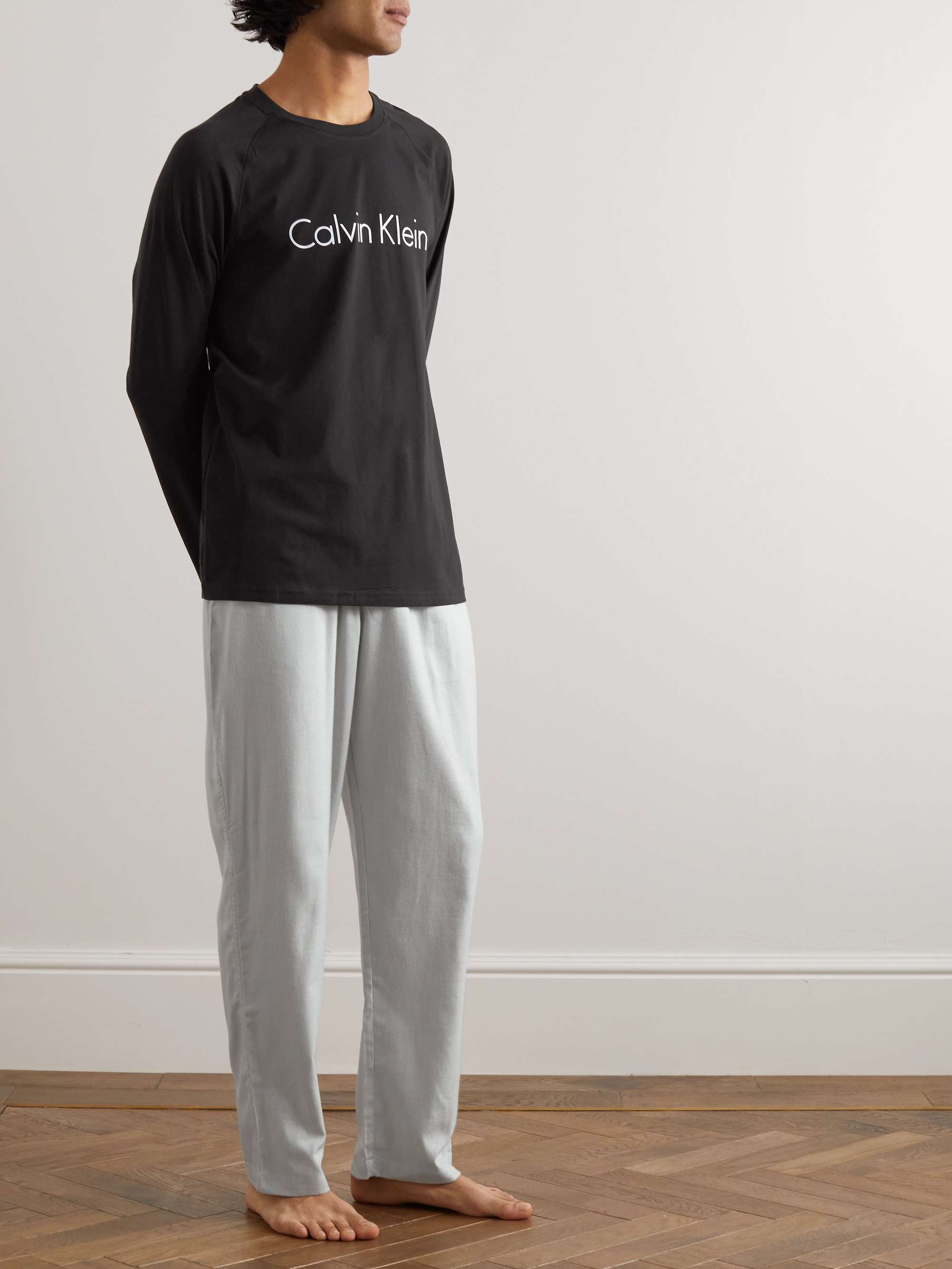 CALVIN KLEIN UNDERWEAR Logo-Print Cotton-Blend Jersey Pyjama Set | MR PORTER