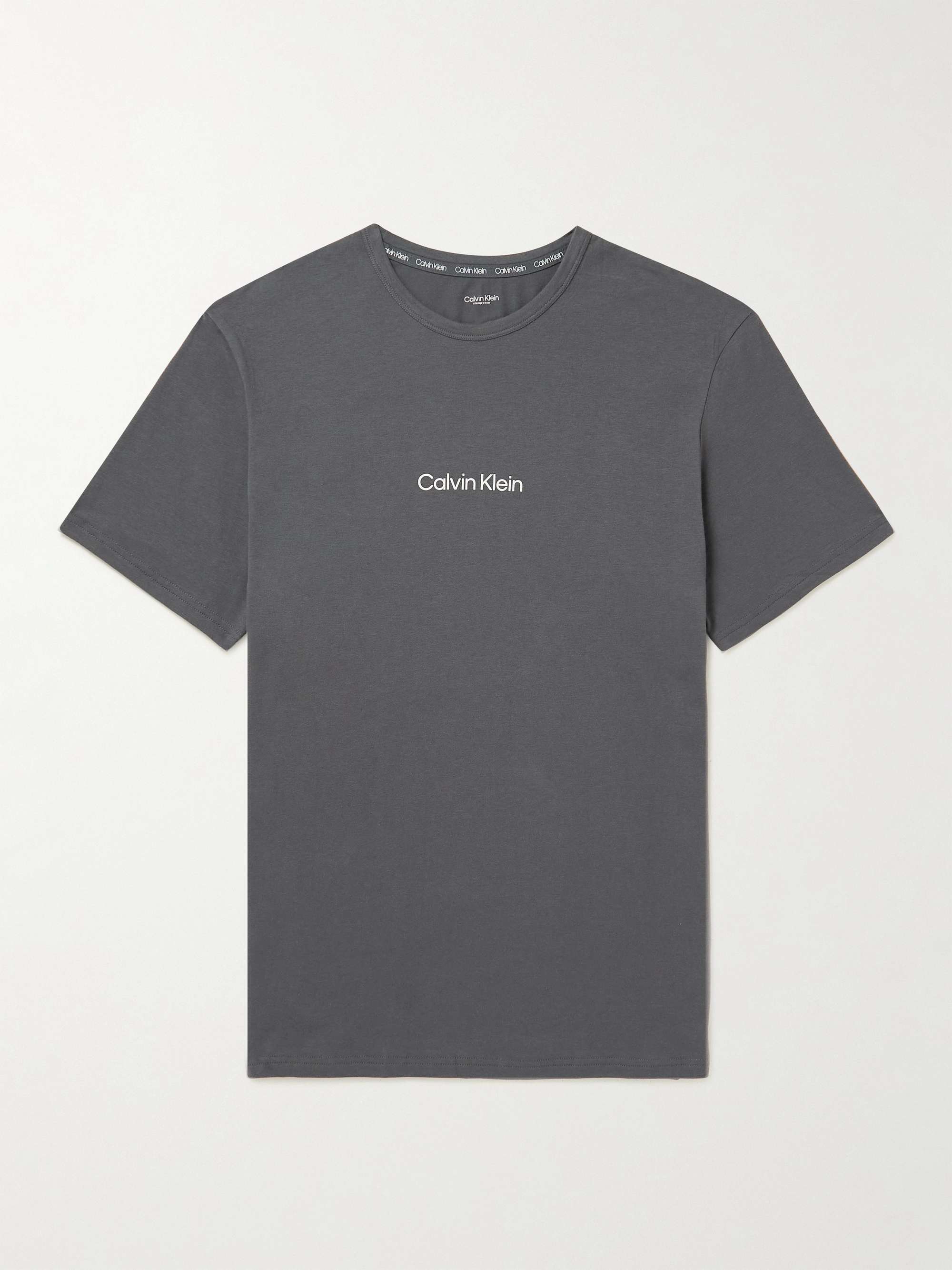Dark gray Modern Structure Lounge Stretch Cotton-Blend Jersey Pyjama Top | CALVIN  KLEIN UNDERWEAR | MR PORTER