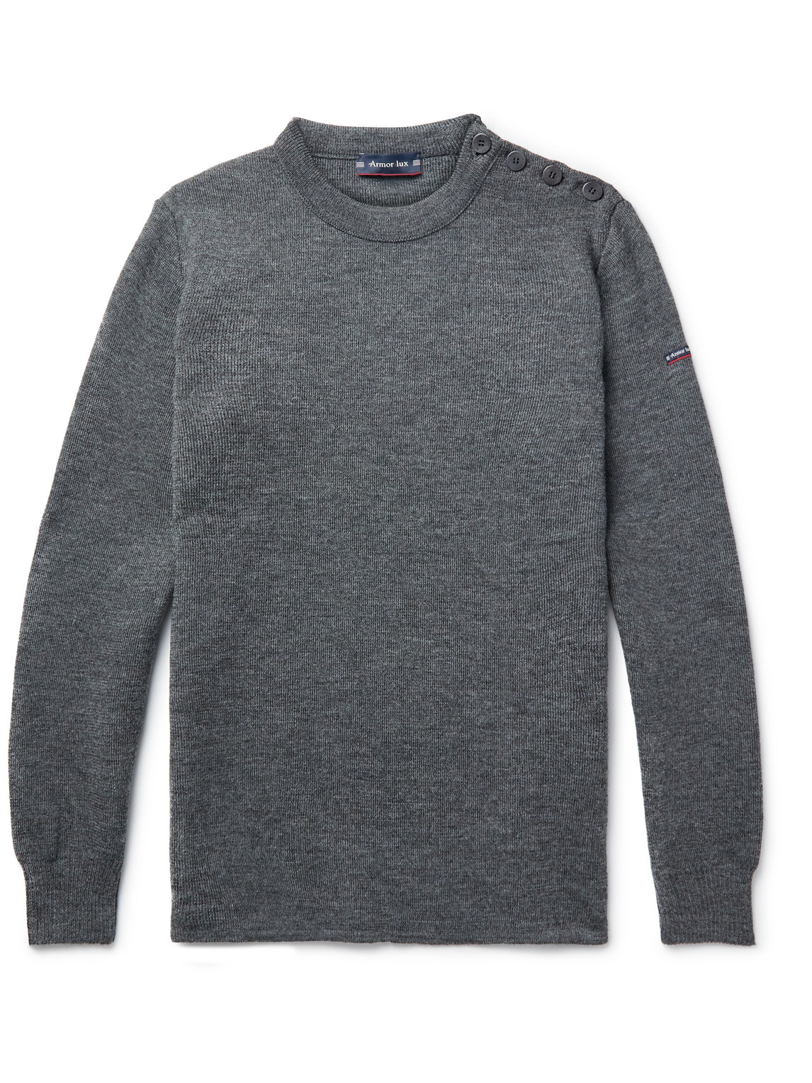 Armor-lux Fouesnant Plain Sailor Jumper In Wool Gris Chin Armor Lux In Grey  | ModeSens