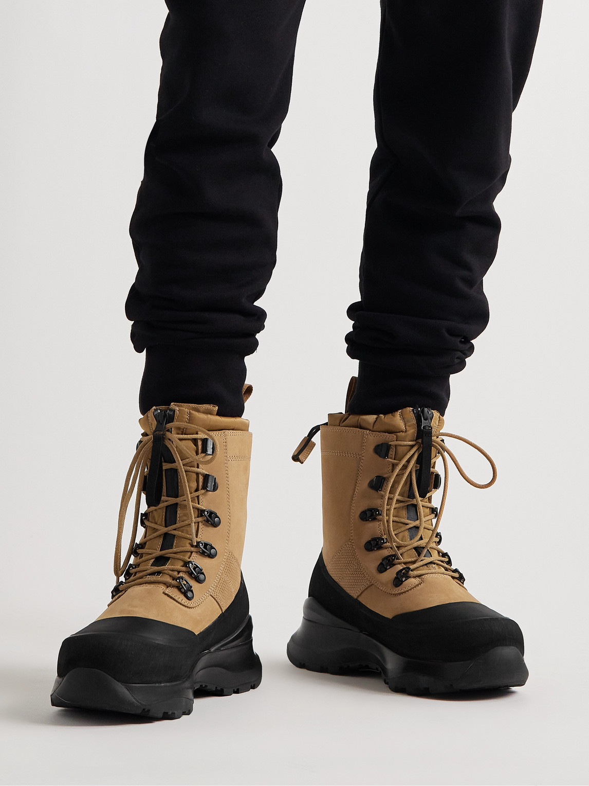 Shop Canada Goose Armstrong Rubber-trimmed Nubuck Boots In Brown