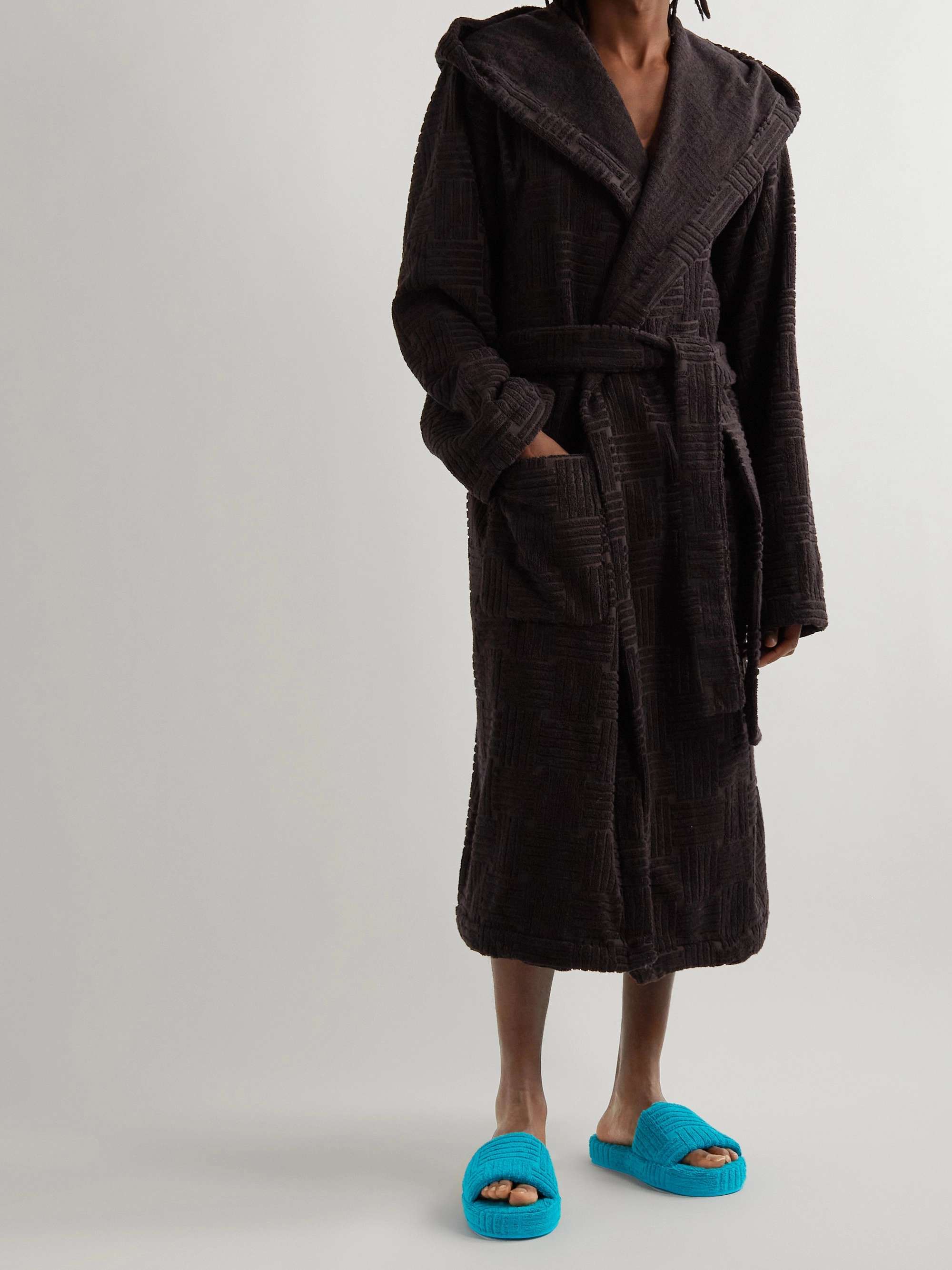 BOTTEGA VENETA Cotton-Terry Jacquard Hooded Robe | MR PORTER