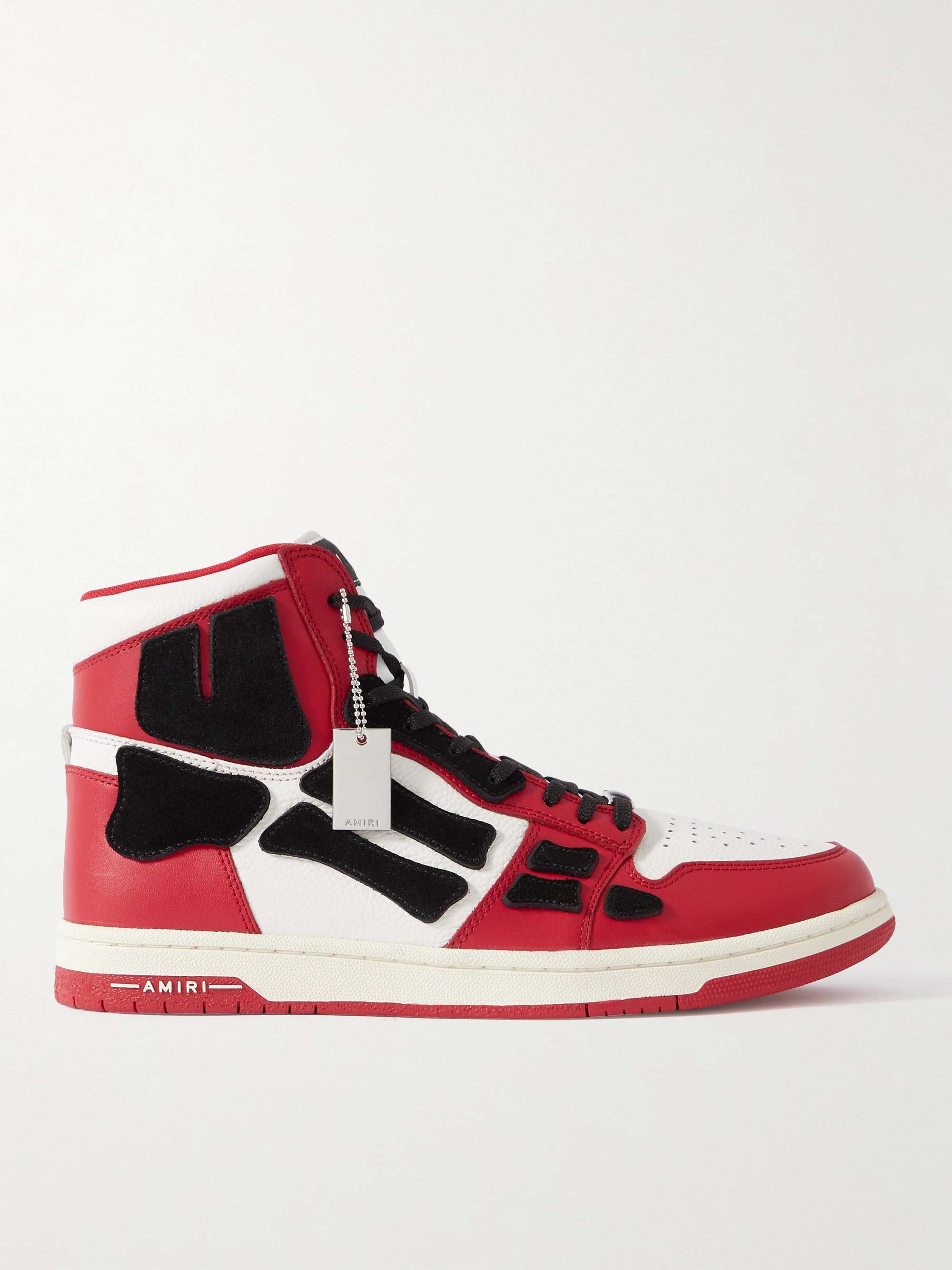 AMIRI Skel-Top Colour-Block Leather and Suede High-Top Sneakers | MR PORTER