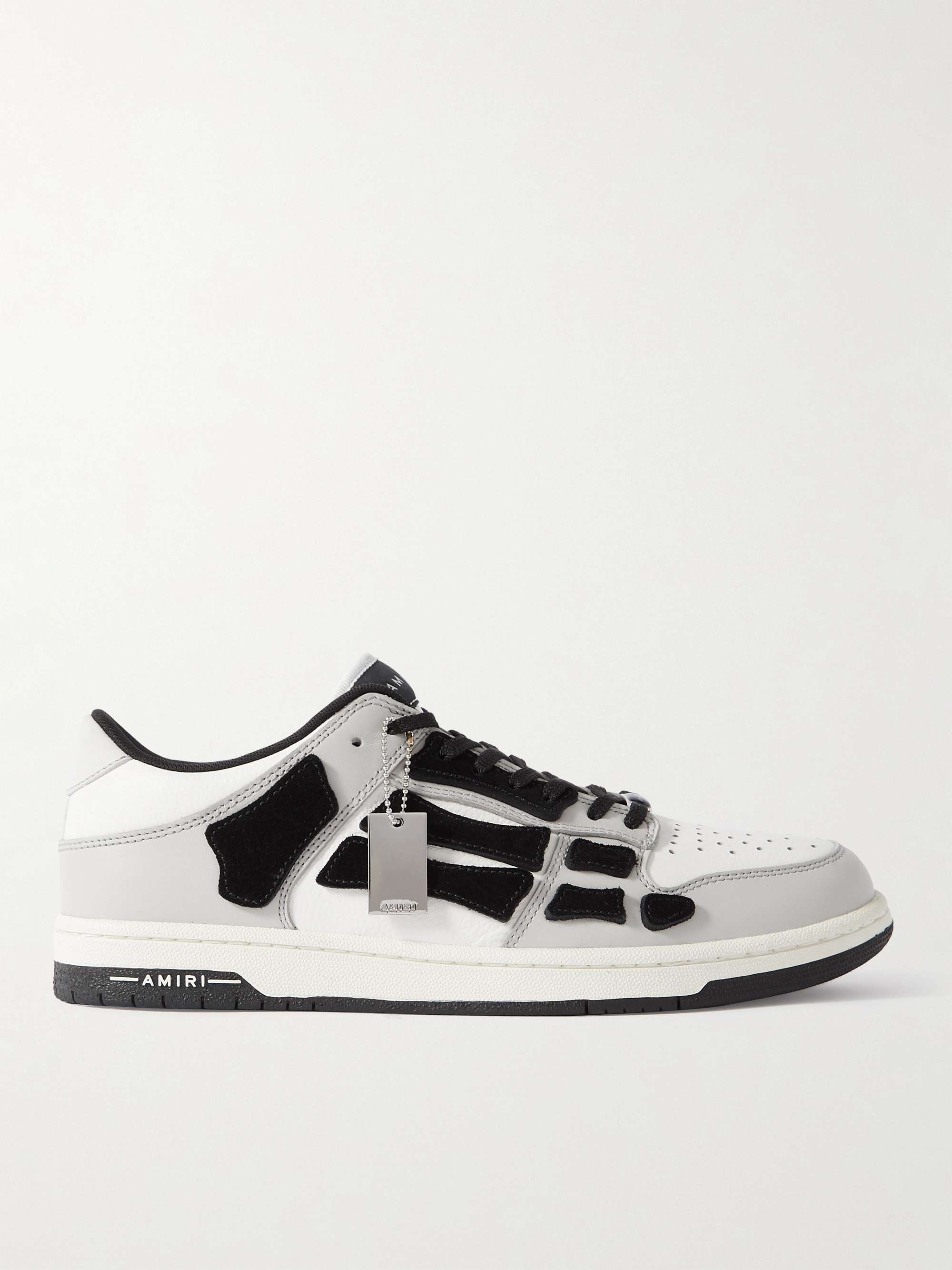 Gray Skel-Top Colour-Block Leather and Suede Sneakers | AMIRI | MR PORTER