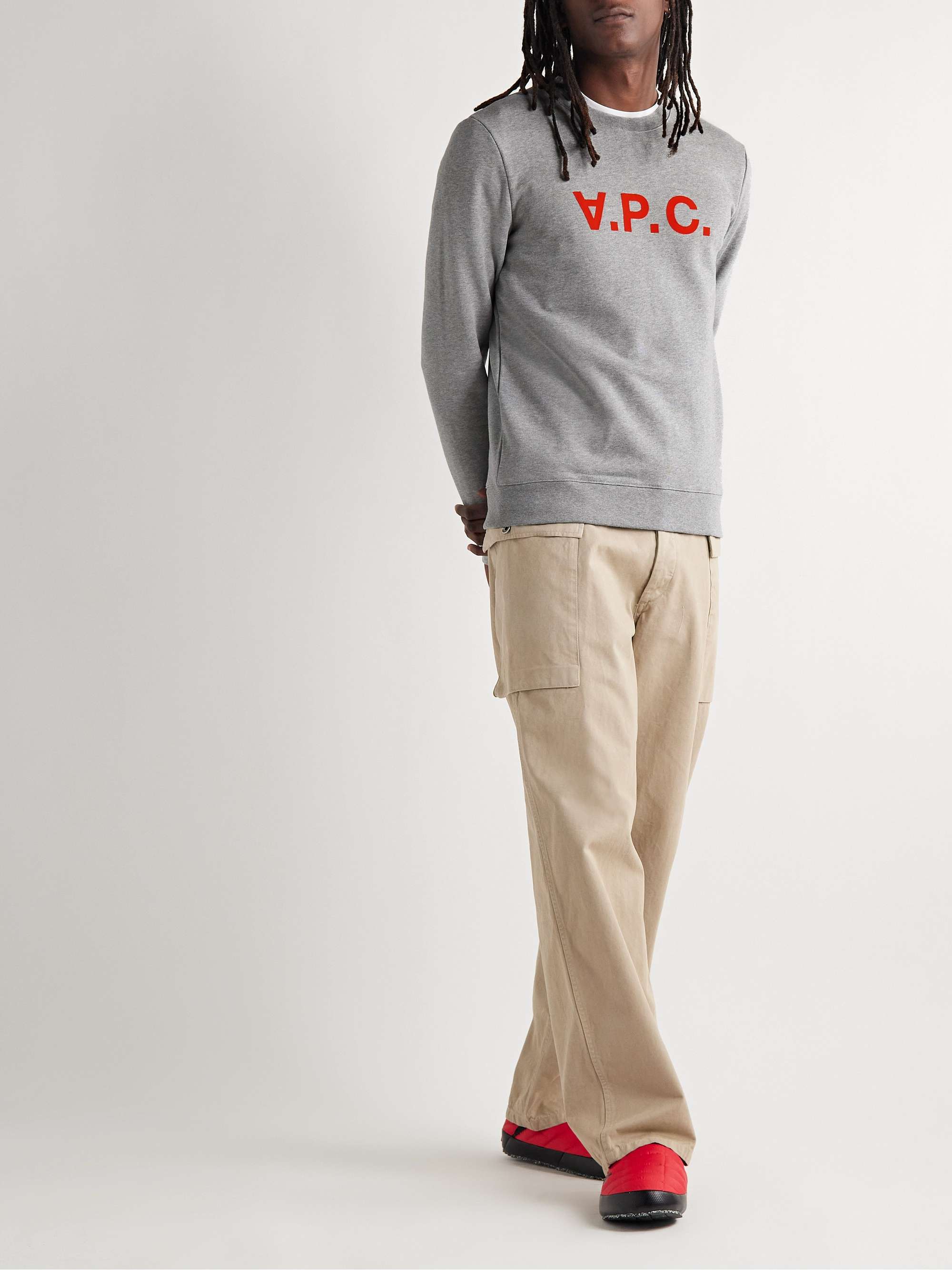 A.P.C. Logo-Flocked Cotton-Jersey Sweatshirt for Men | MR PORTER