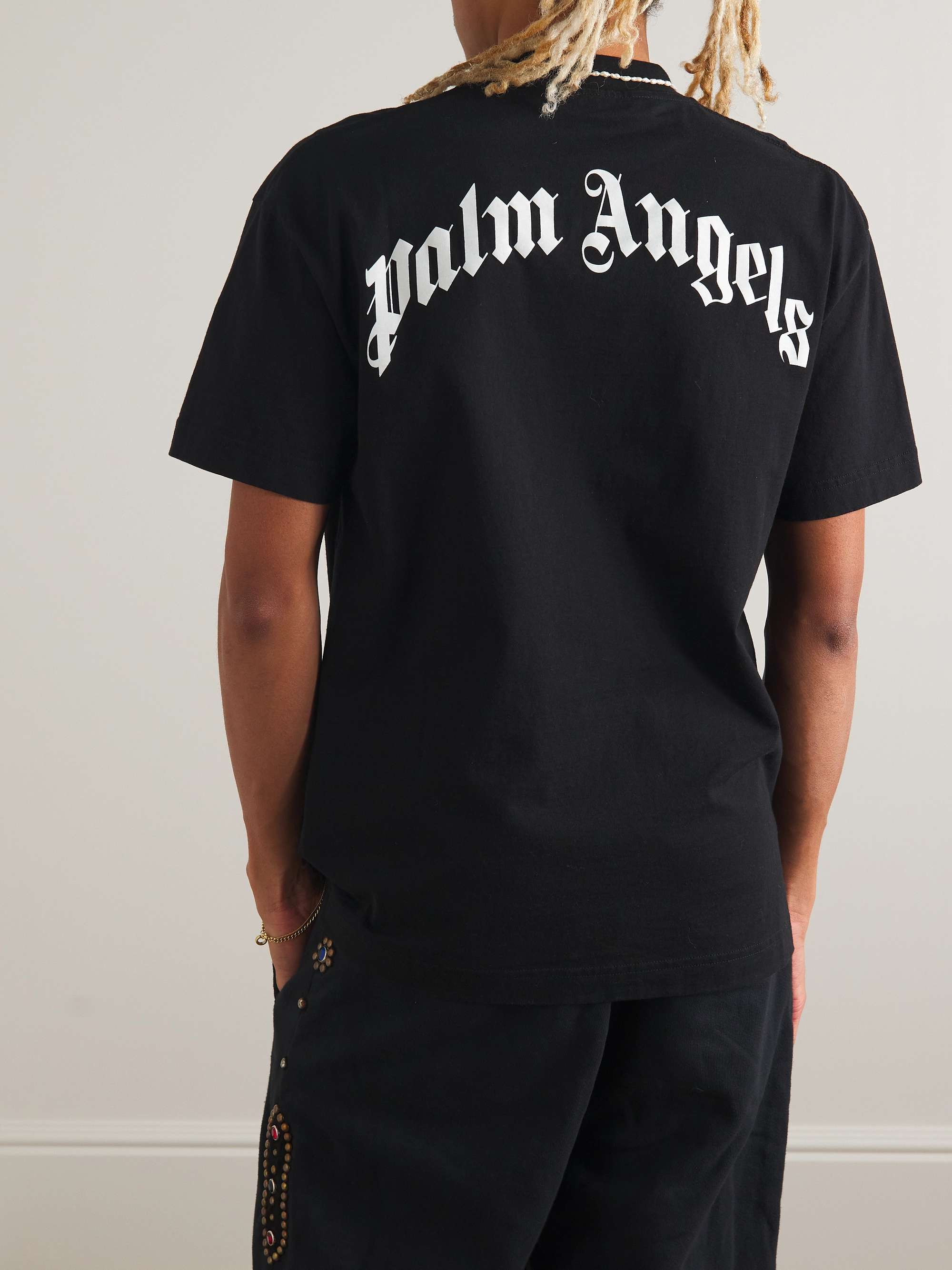 PALM ANGELS Logo-Print Cotton-Jersey T-Shirt for Men | MR PORTER