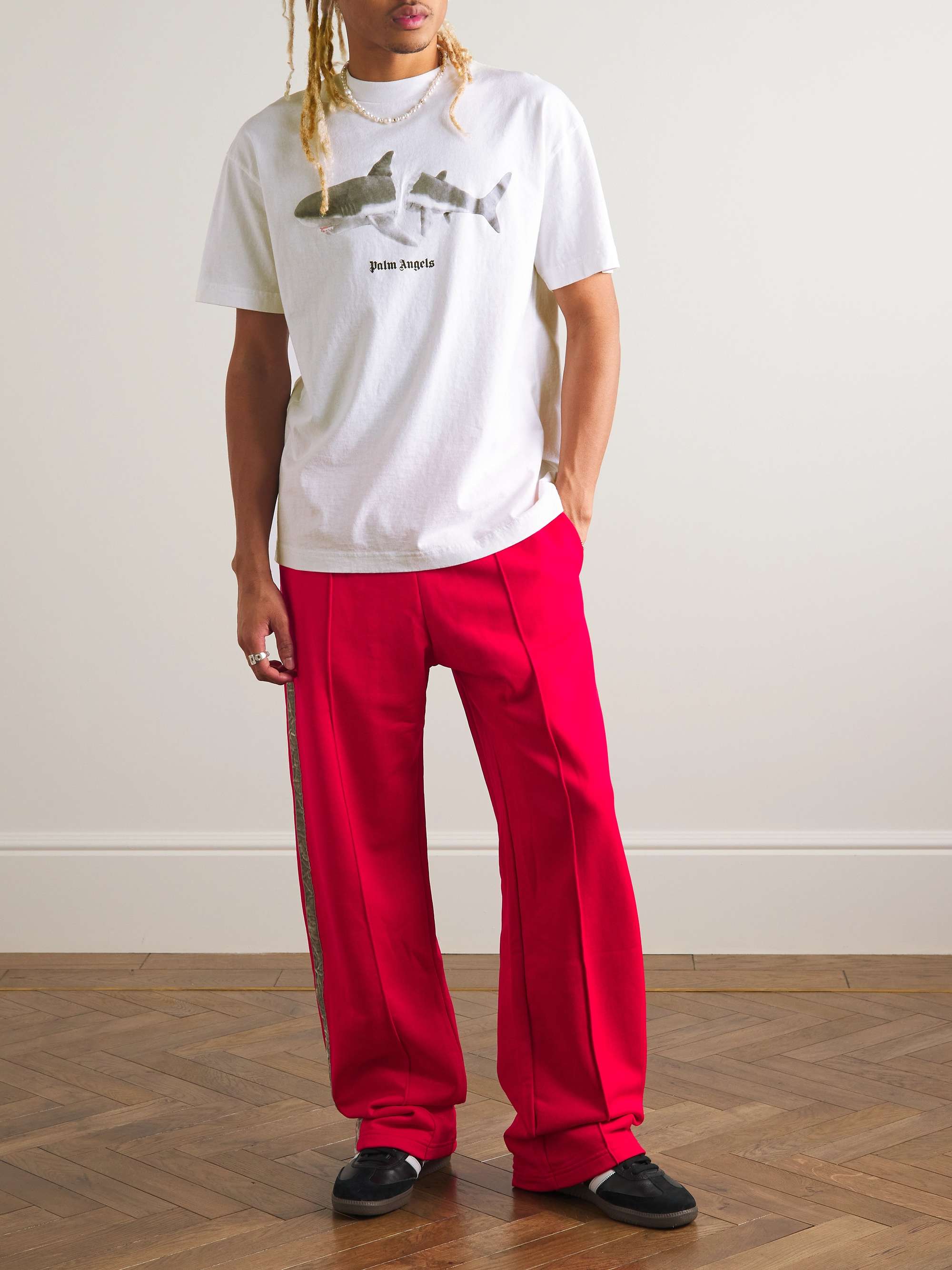 Palm Angels California Oversized T-Shirt White & Red