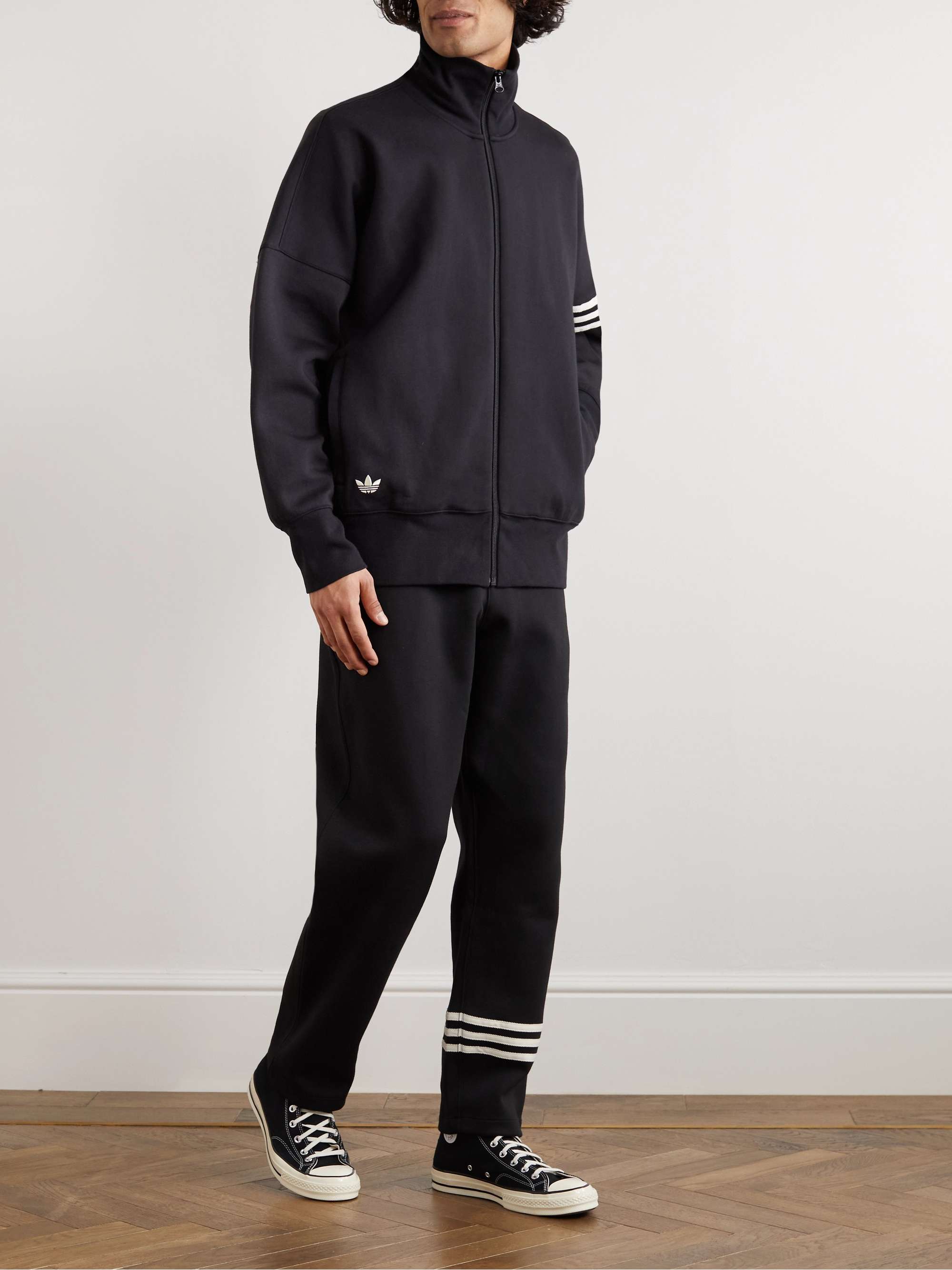 ADIDAS ORIGINALS Neuclassics Straight-Leg Logo-Embroidered Striped  Cotton-Jersey Sweatpants | MR PORTER