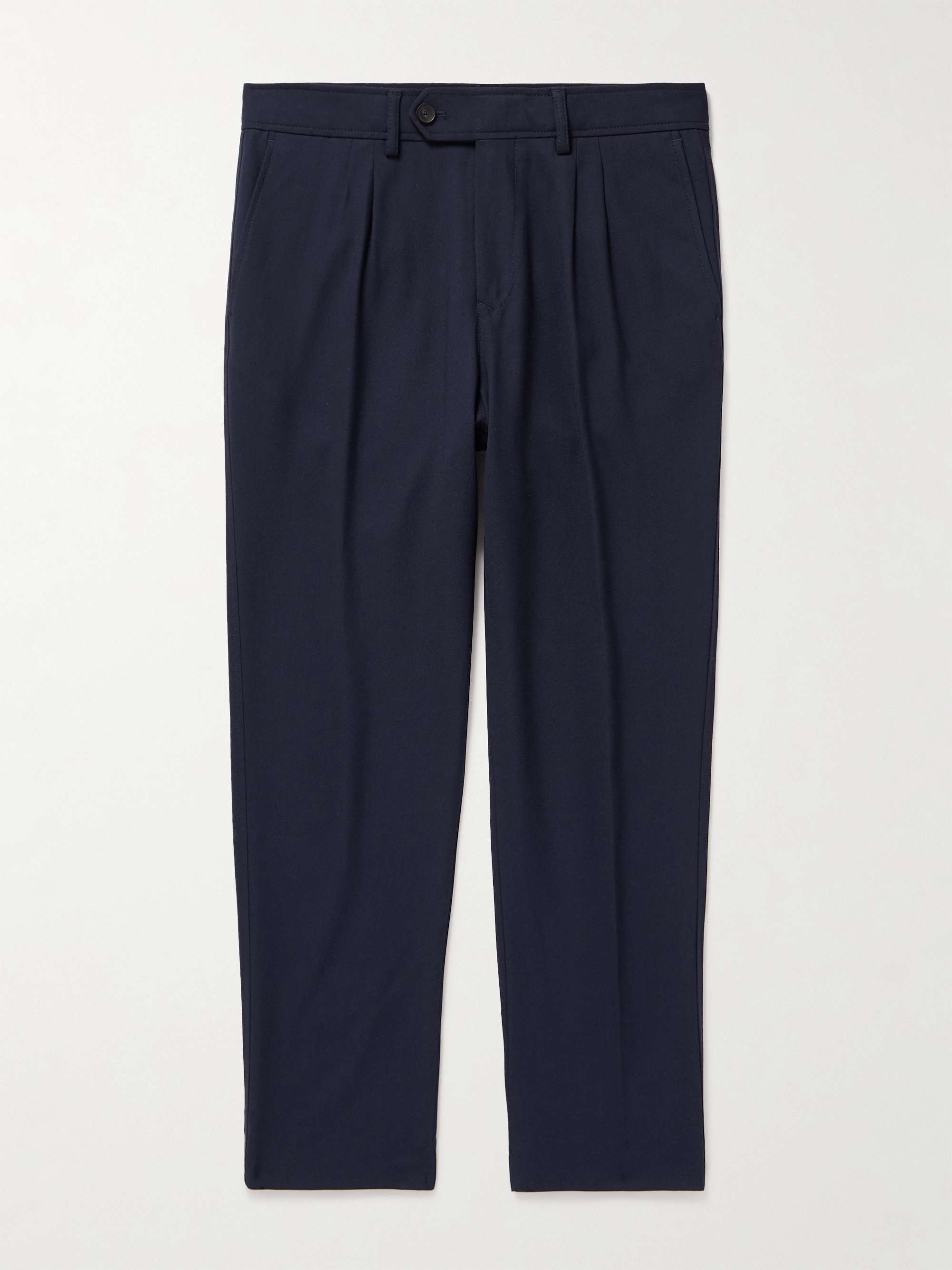 Tapered Pleated Woven Trousers