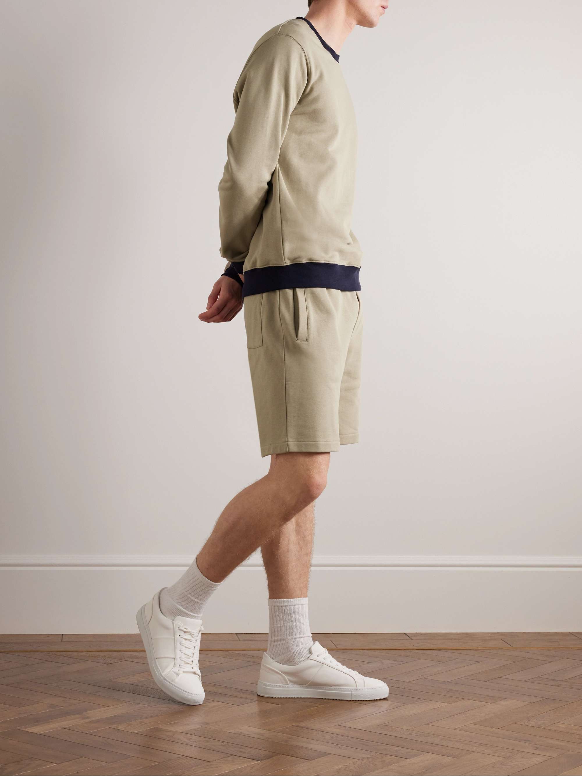 MR P. Straight-Leg Colour-Block Cotton-Jersey Drawstring Shorts | MR PORTER