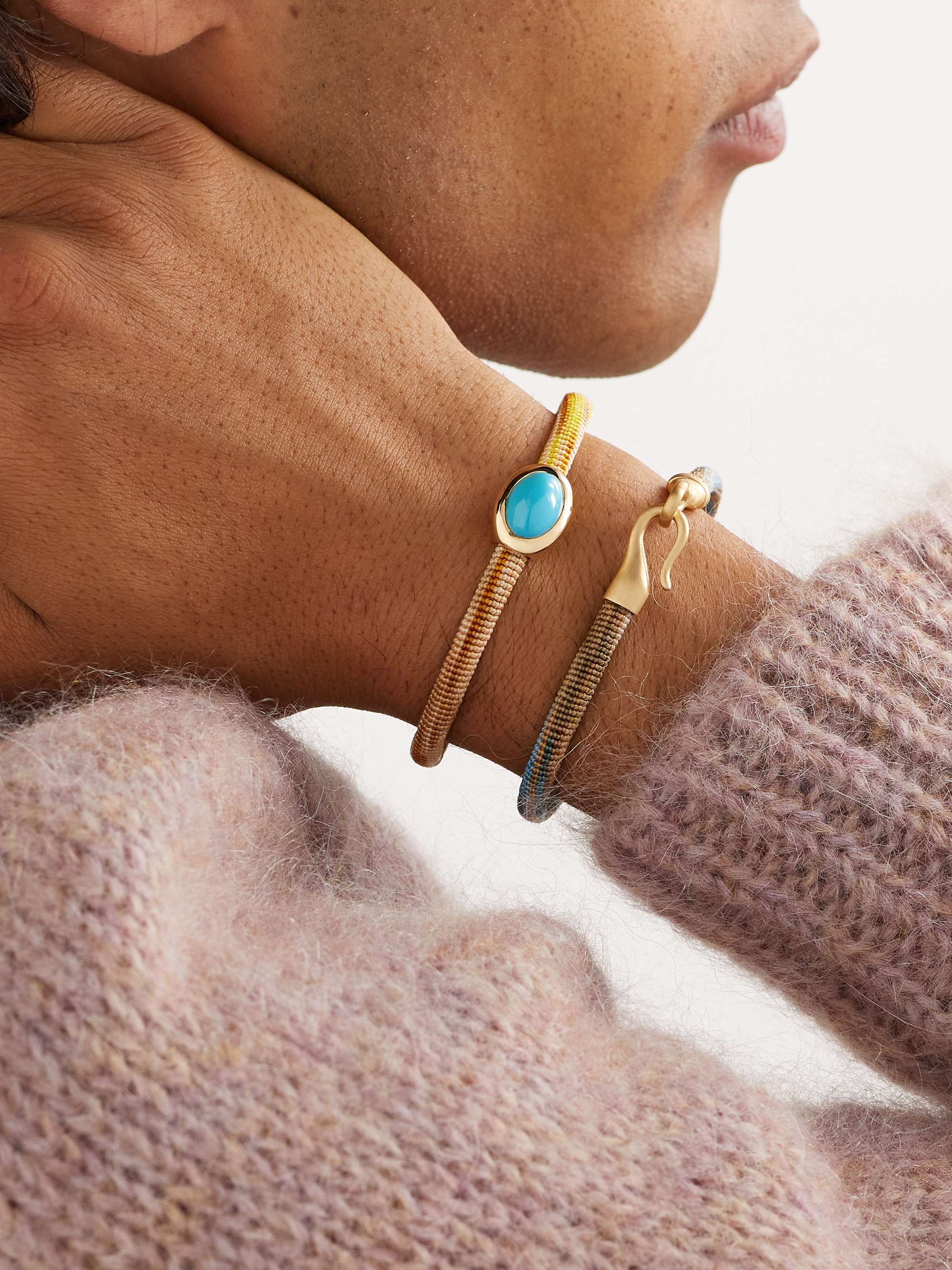 OLE LYNGGAARD COPENHAGEN Life Gold, Turquoise and Cord Bracelet