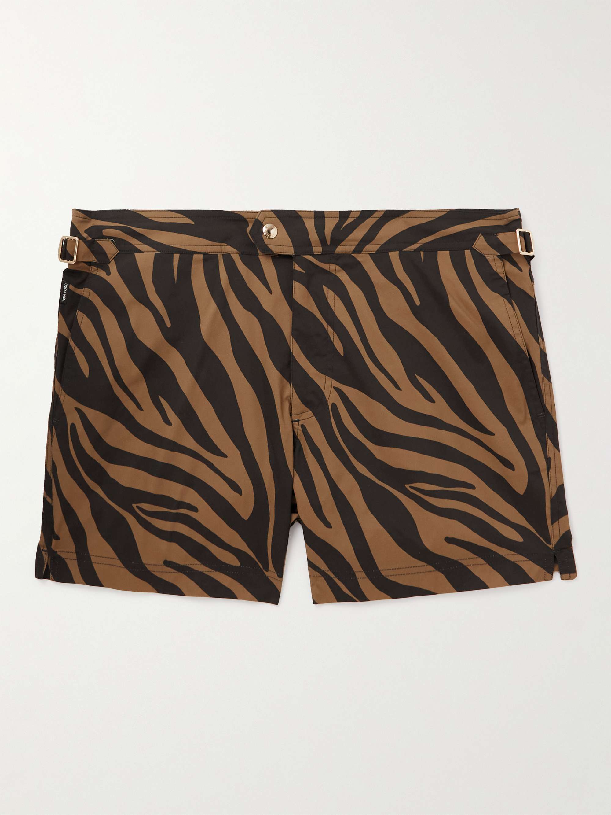 TOM FORD Slim-Fit Short-Length Zebra-Print Swim Shorts for Men | MR PORTER