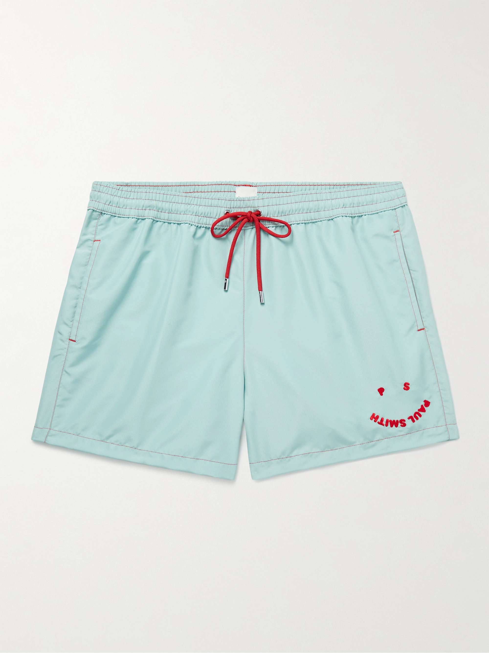 Blue Slim-Fit Short-Length Embroidered Recycled Swim Shorts | PAUL SMITH |  MR PORTER