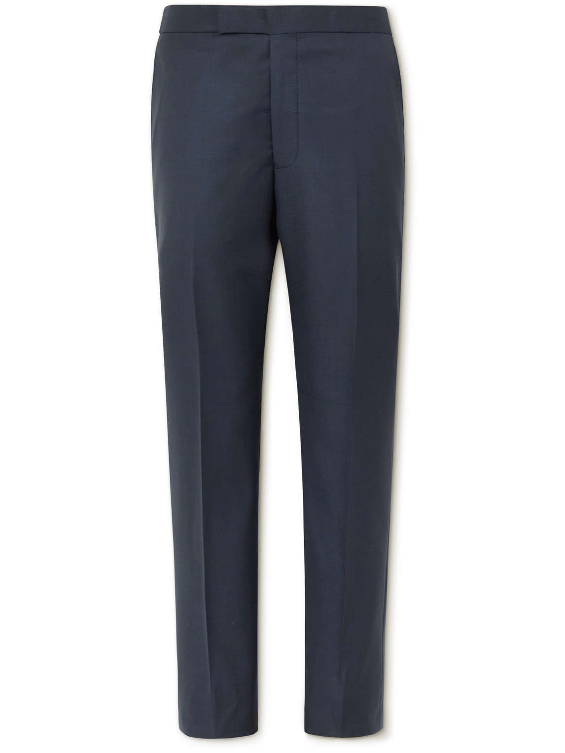 Richard James Tapered Sharkskin Wool Suit Trousers In Black