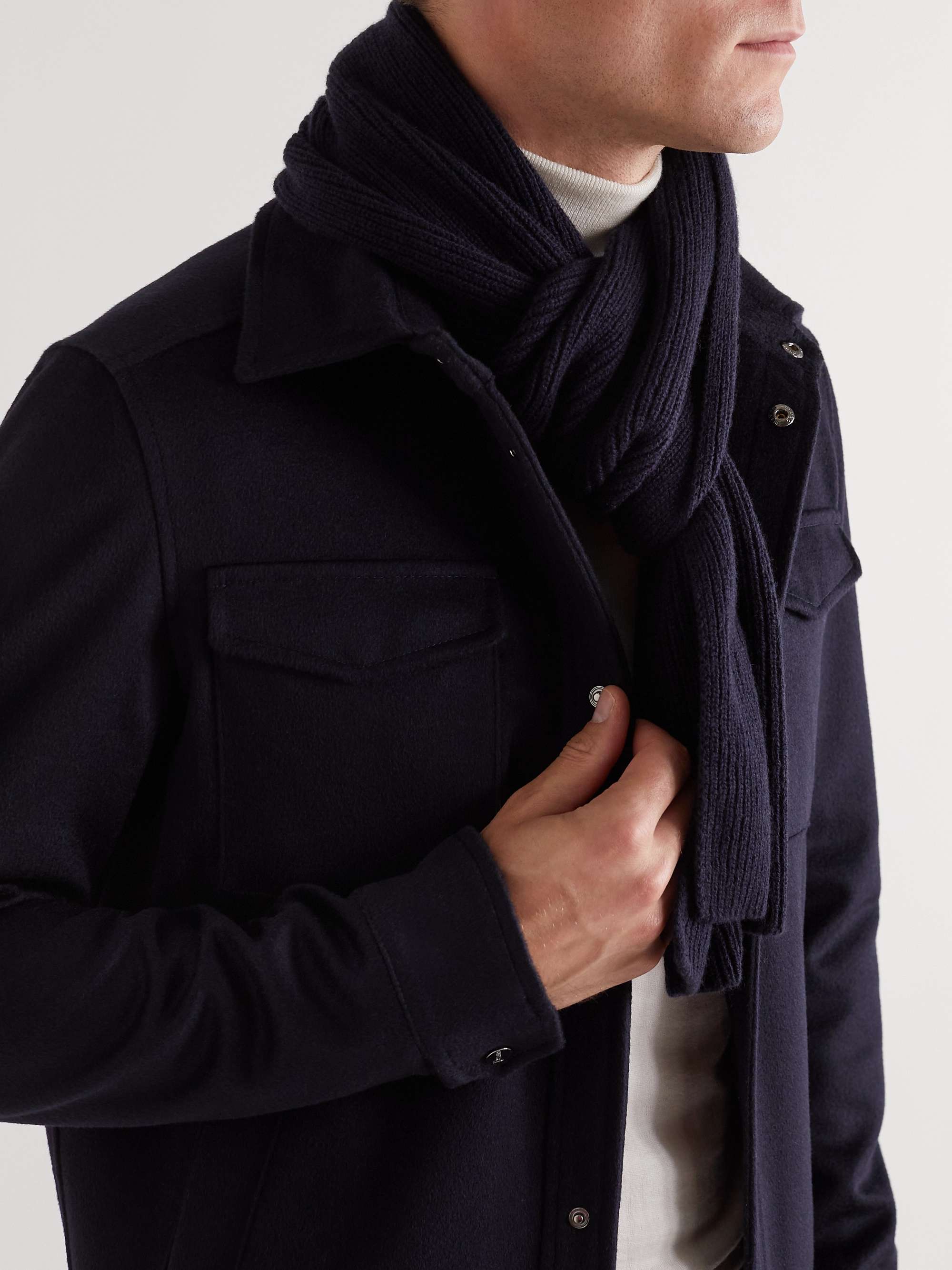 GABRIELA HEARST Ribbed Cashmere Scarf for Men