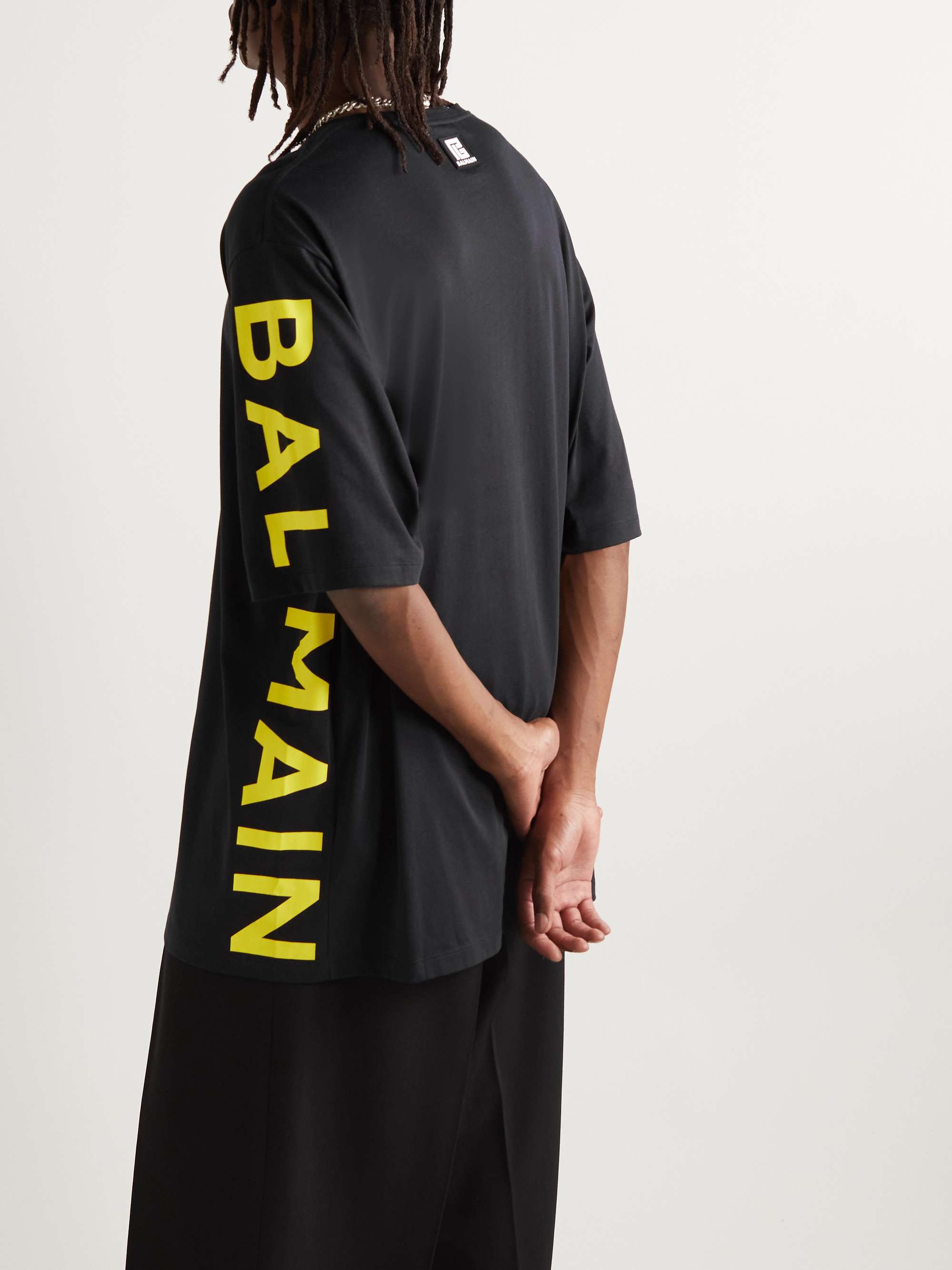 BALMAIN Oversized Logo-Print Cotton-Jersey T-Shirt for Men | MR PORTER