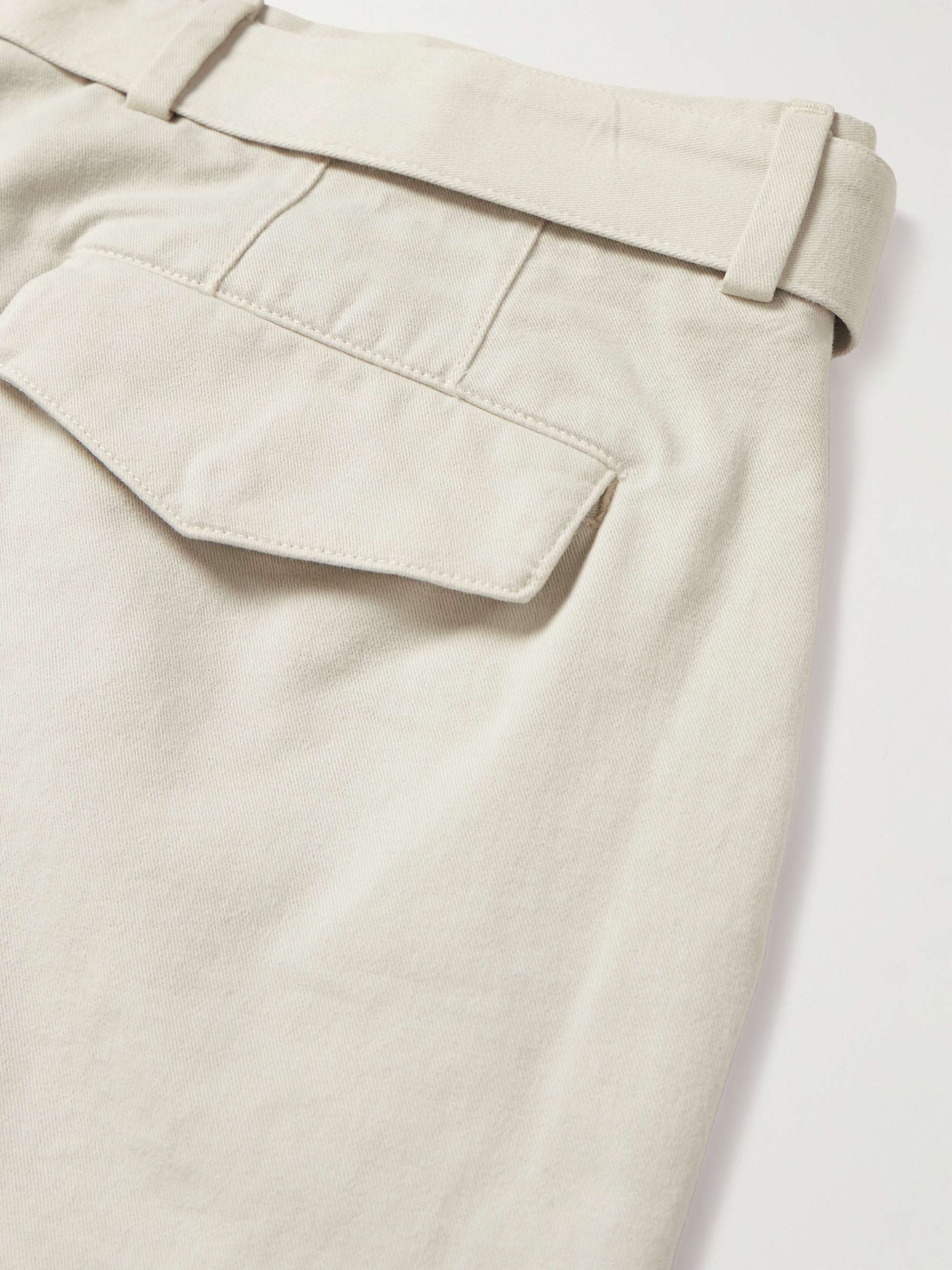 OFFICINE GÉNÉRALE Straight-Leg Belted Cotton-Twill Trousers for Men ...