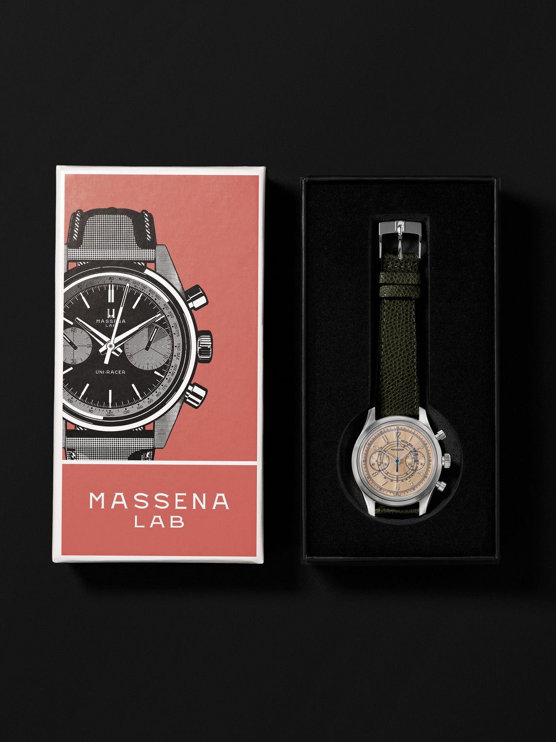 Shop Massena Lab Archetype 1.0 Limited Edition Hand-wound Chronograph 42mm Stainless Steel And Leather Watch, Ref. No In Gold