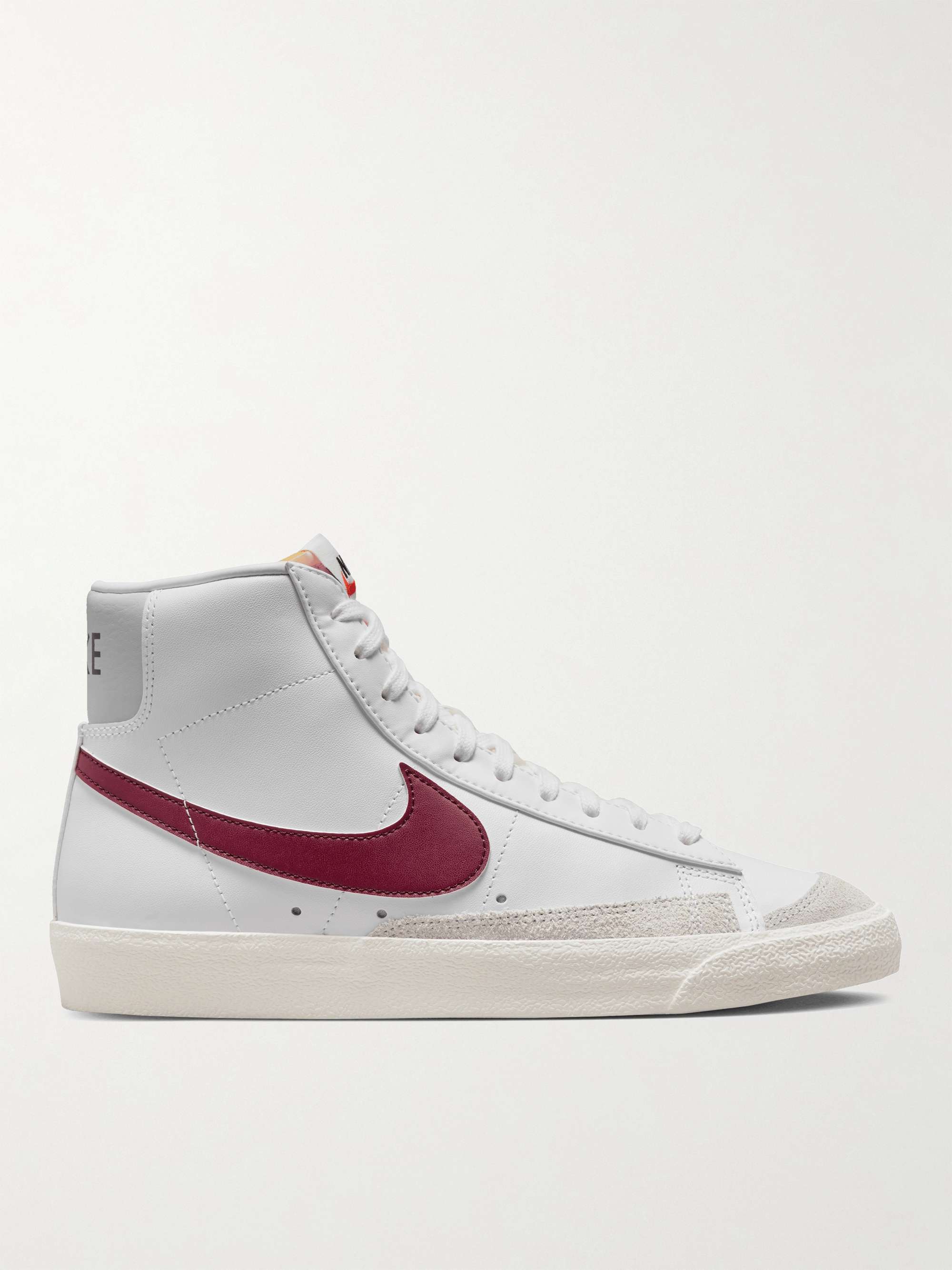 White Blazer Mid '77 Vintage Suede-Trimmed Leather Sneakers | NIKE | MR  PORTER