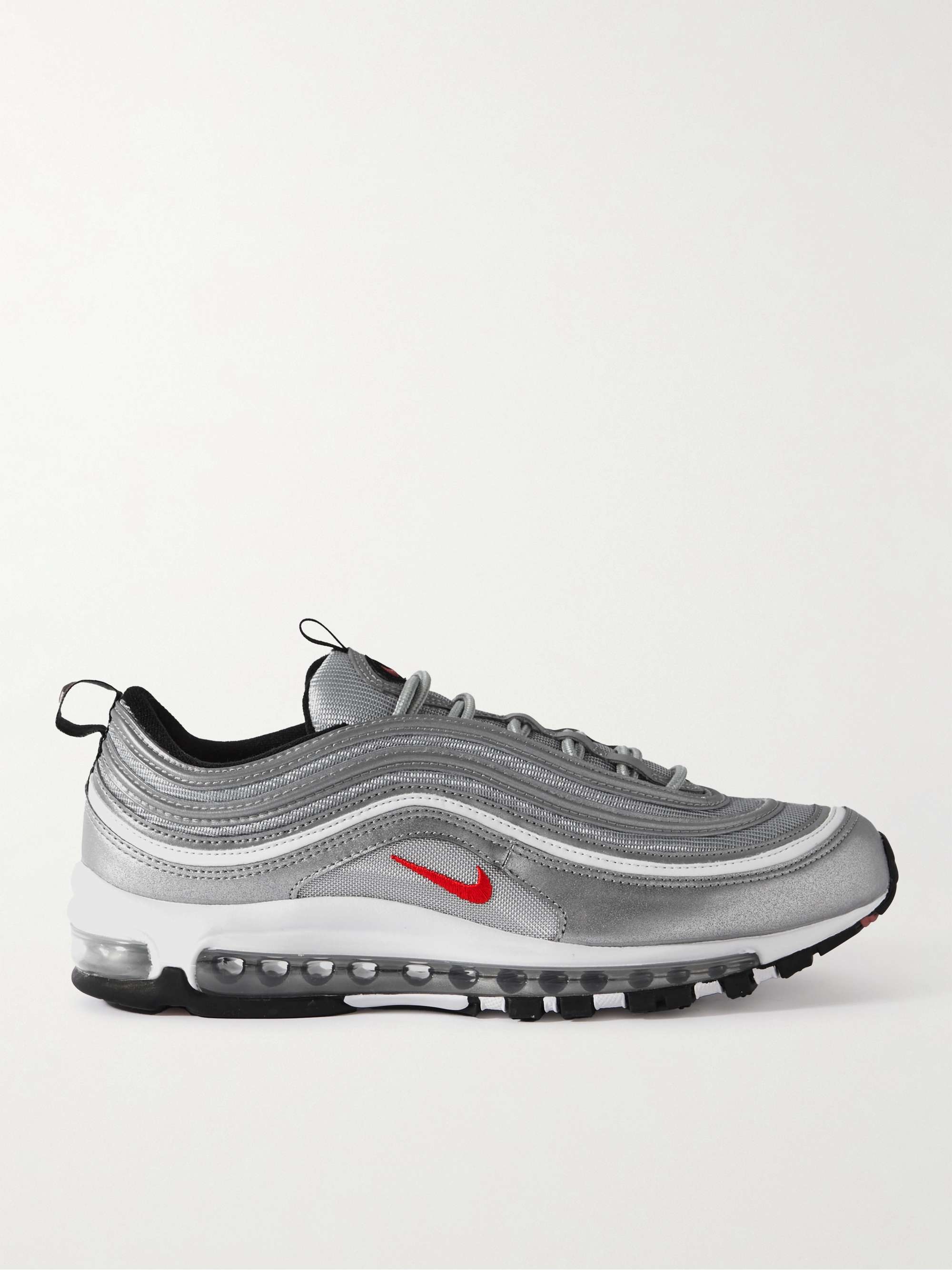 Gray Air Max 97 Metallic Leather and Mesh Sneakers | NIKE | MR PORTER