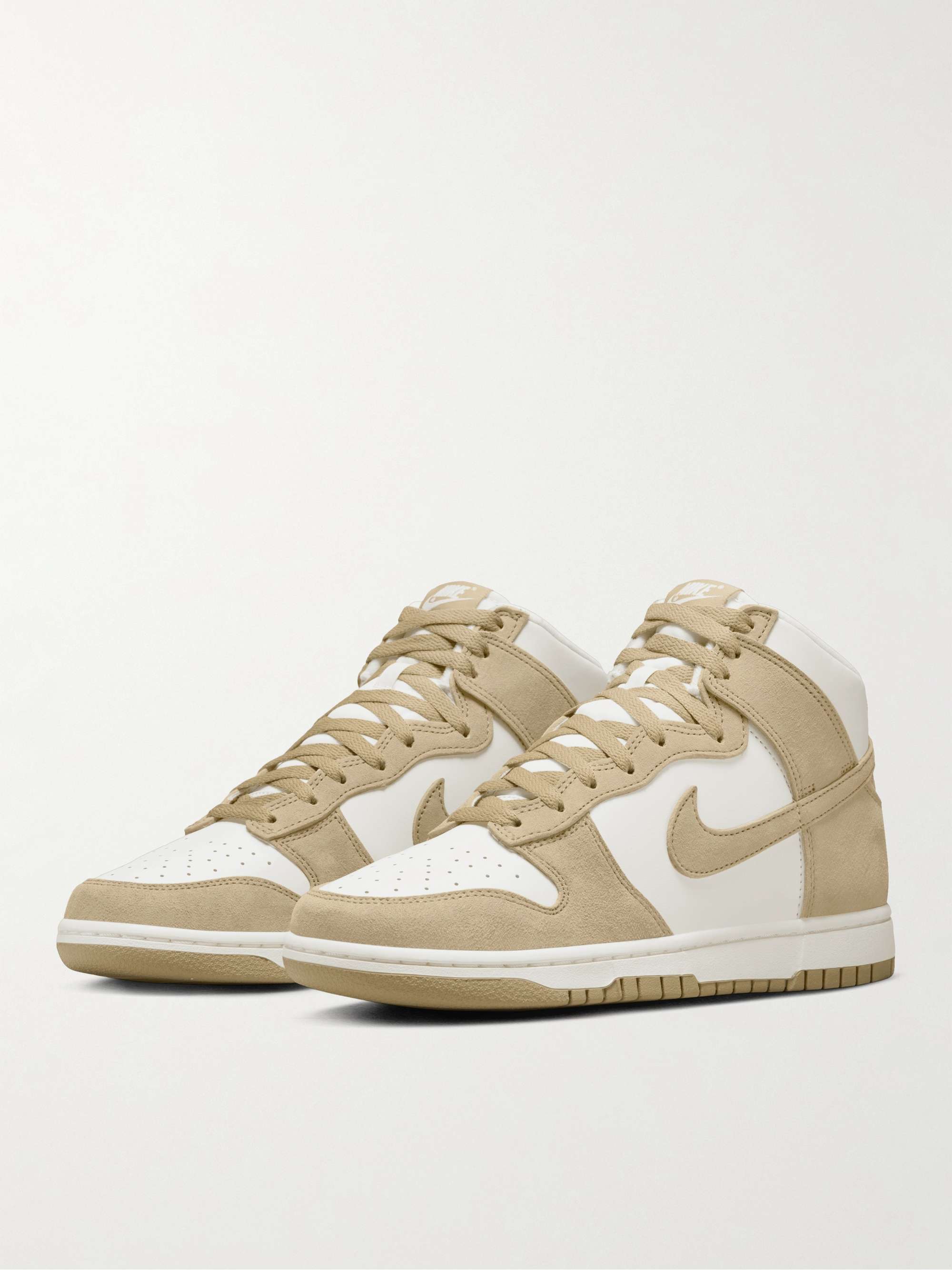 NIKE Dunk High Retro Leather and Suede Sneakers | MR PORTER