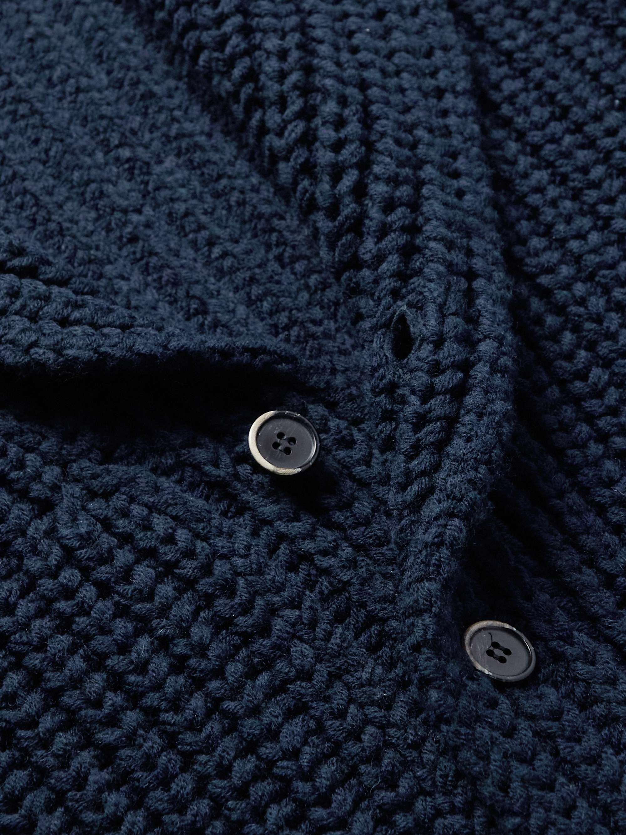 Cardigan in misto lana vergine a costine con collo sciallato BARENA da uomo  | MR PORTER