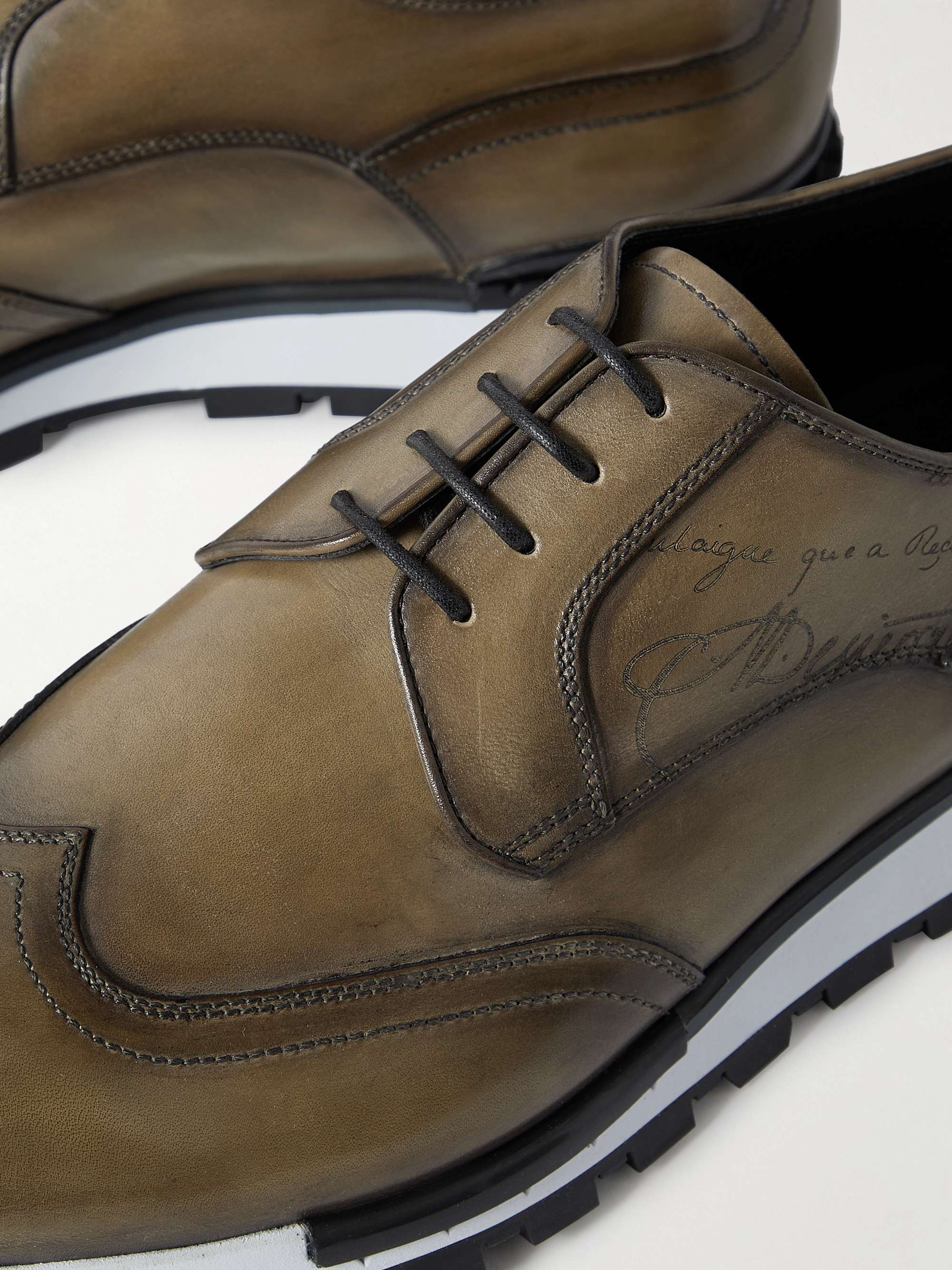 BERLUTI Fast Track Scritto Venezia Leather Sneakers for Men | MR PORTER