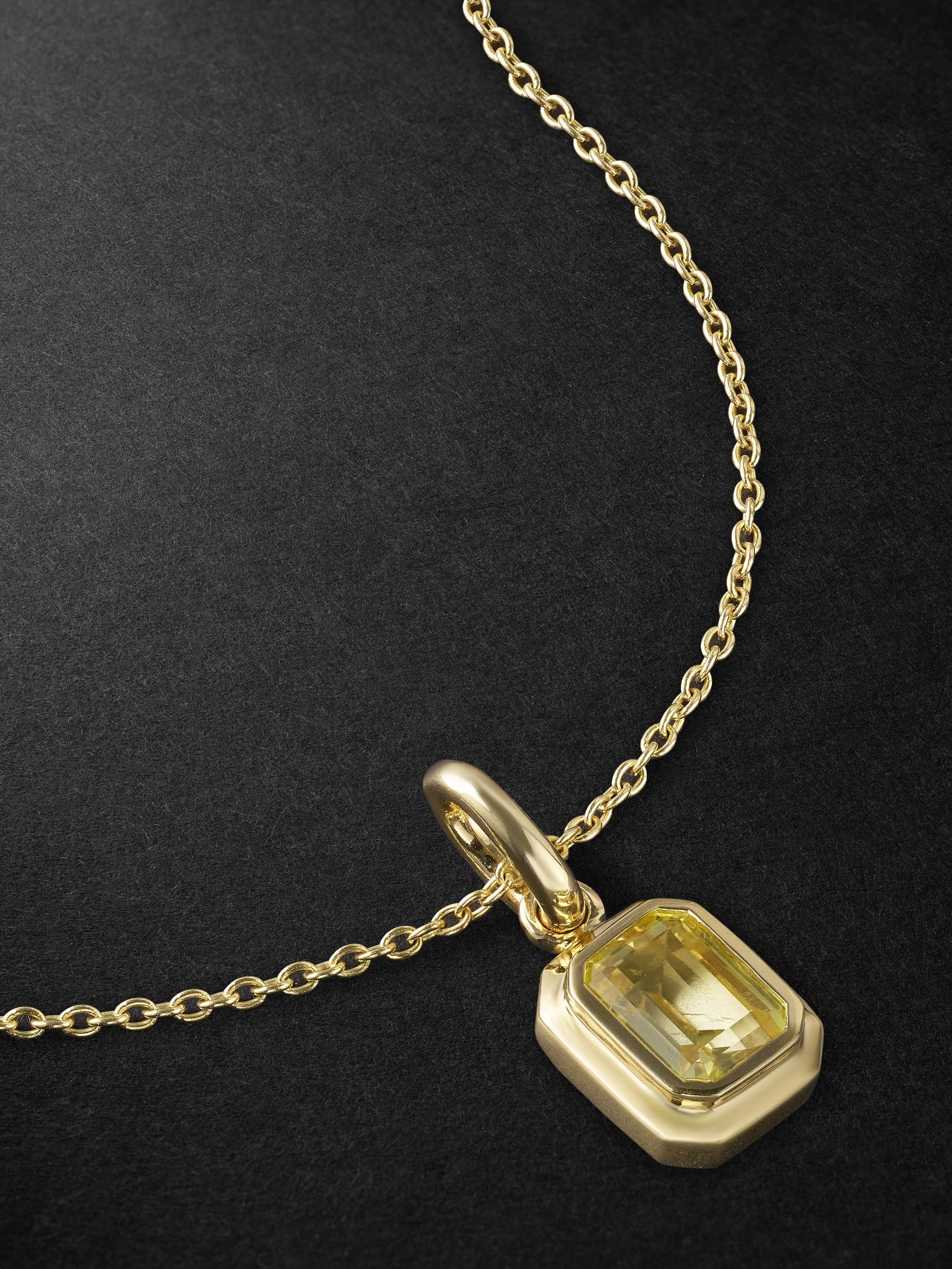 42 SUNS Small 14-Karat Gold Yellow Sapphire Pendant Necklace for Men | MR  PORTER