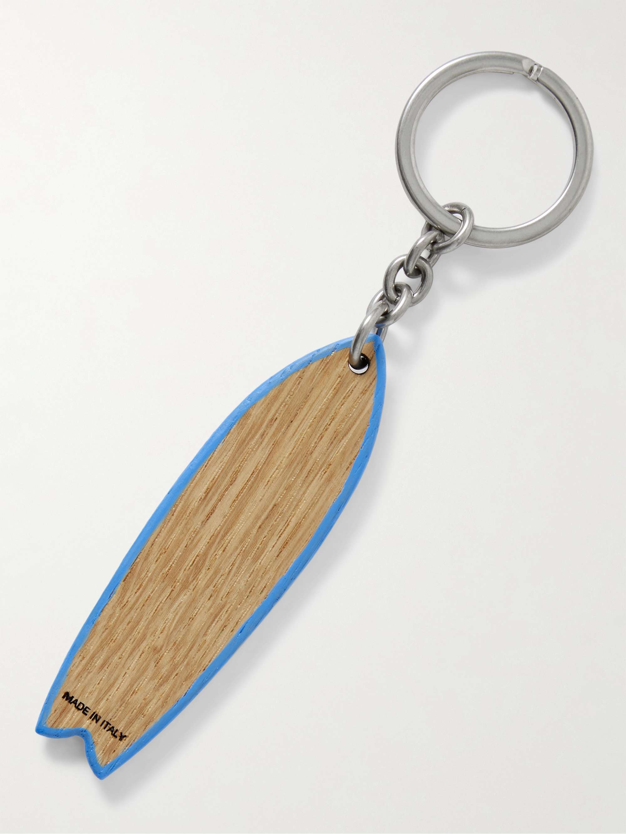 غير معروف حمالة مفاتيح Surf من الخشب ومعدن باللون الفضي بطبعة شعار العلامة  | SAINT LAURENT | MR PORTER