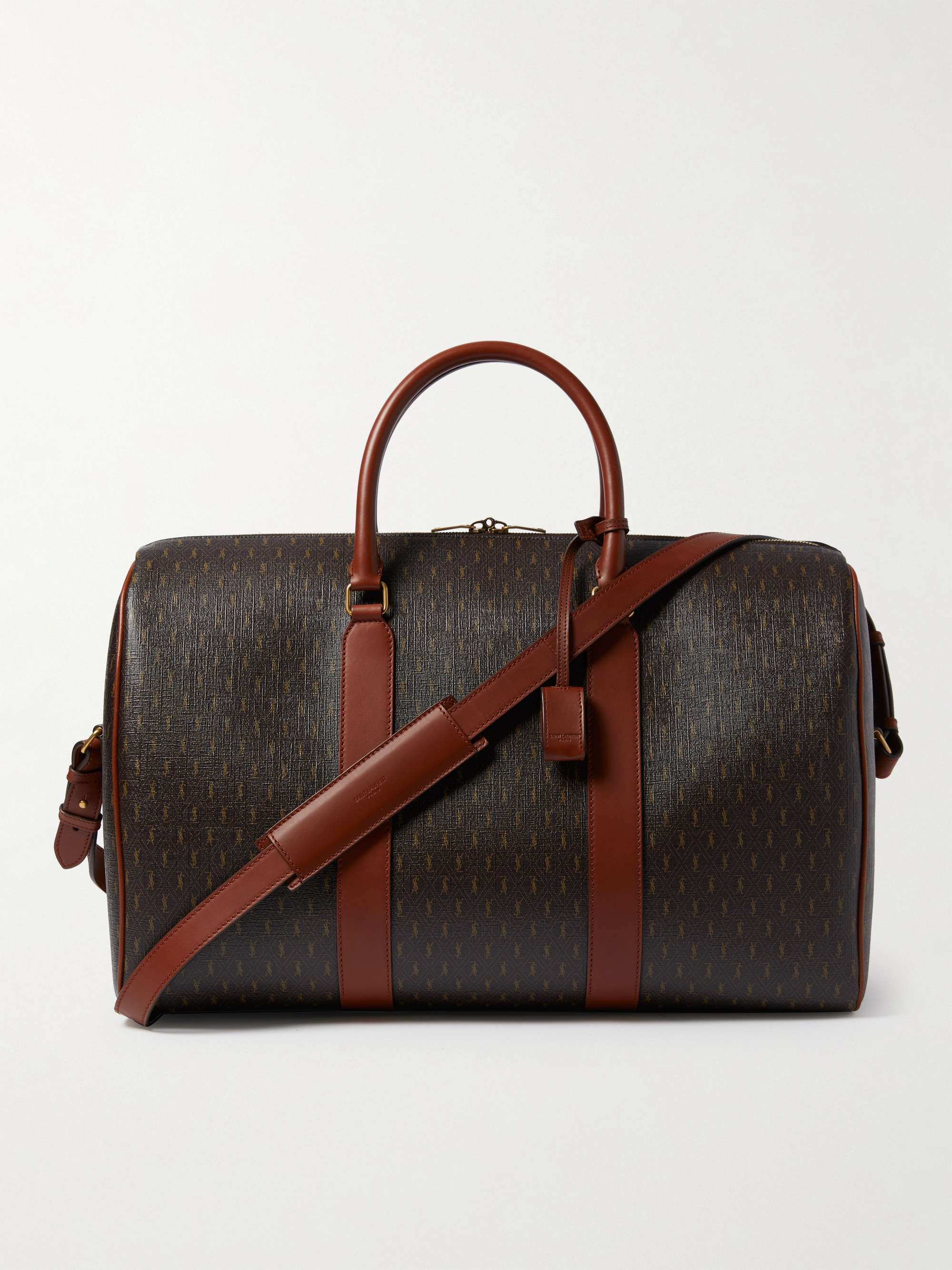 SAINT LAURENT Le Monogramme 48H Leather-Trimmed Coated-Canvas Duffle Bag |  MR PORTER